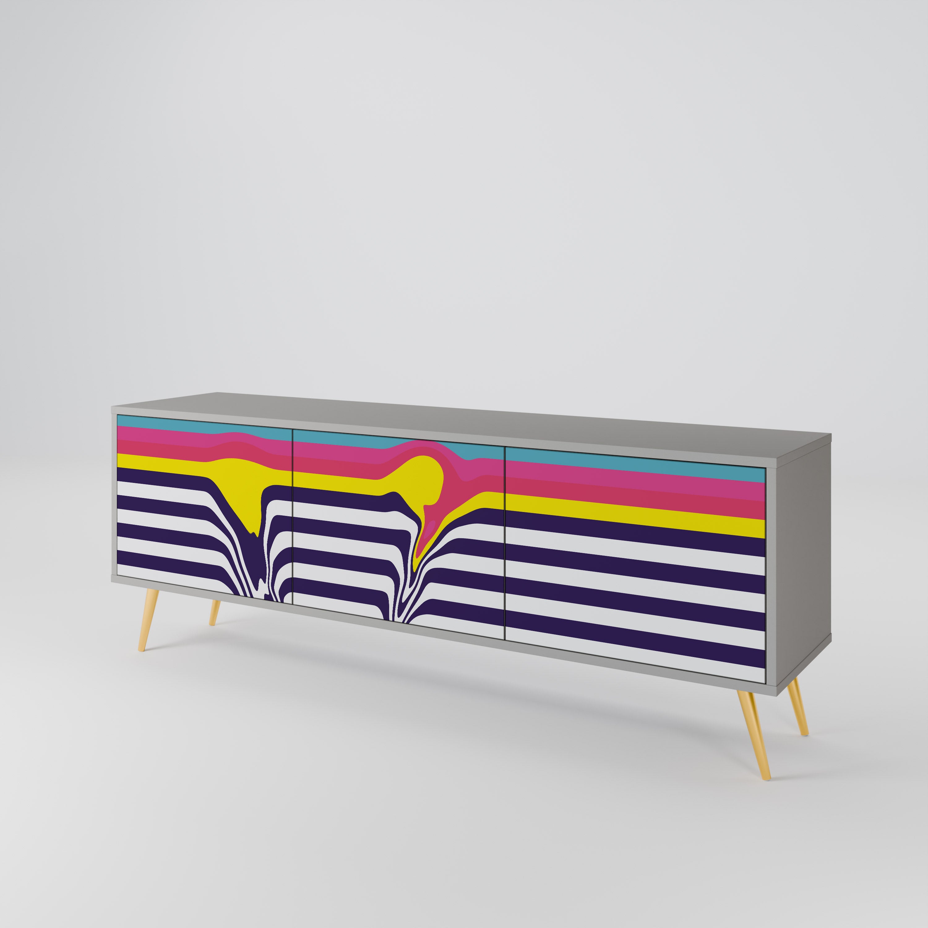 COLORFUL DIVERSION Szafka RTV 3-drzwiowa korpus Szary
