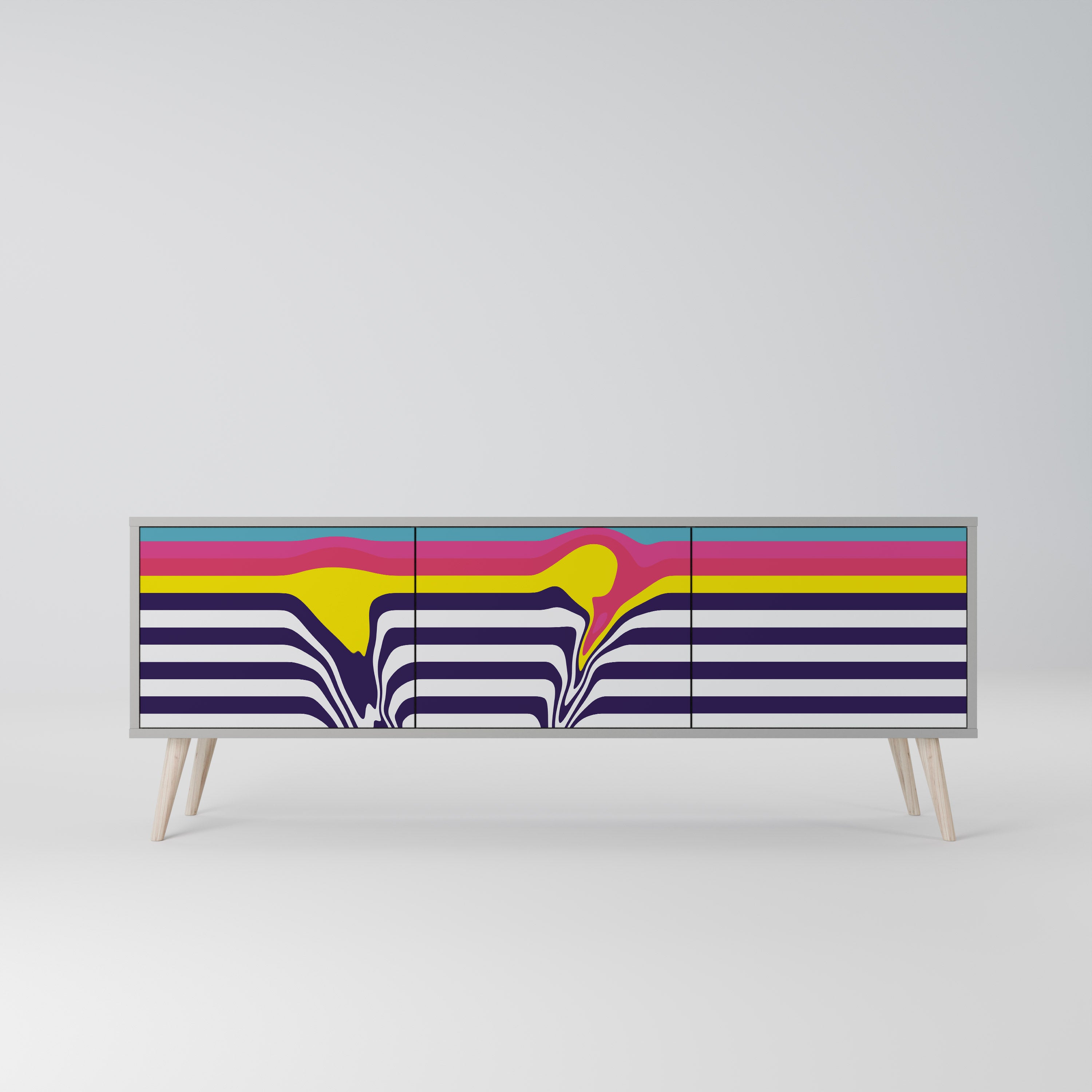 COLORFUL DIVERSION Szafka RTV 3-drzwiowa korpus Szary