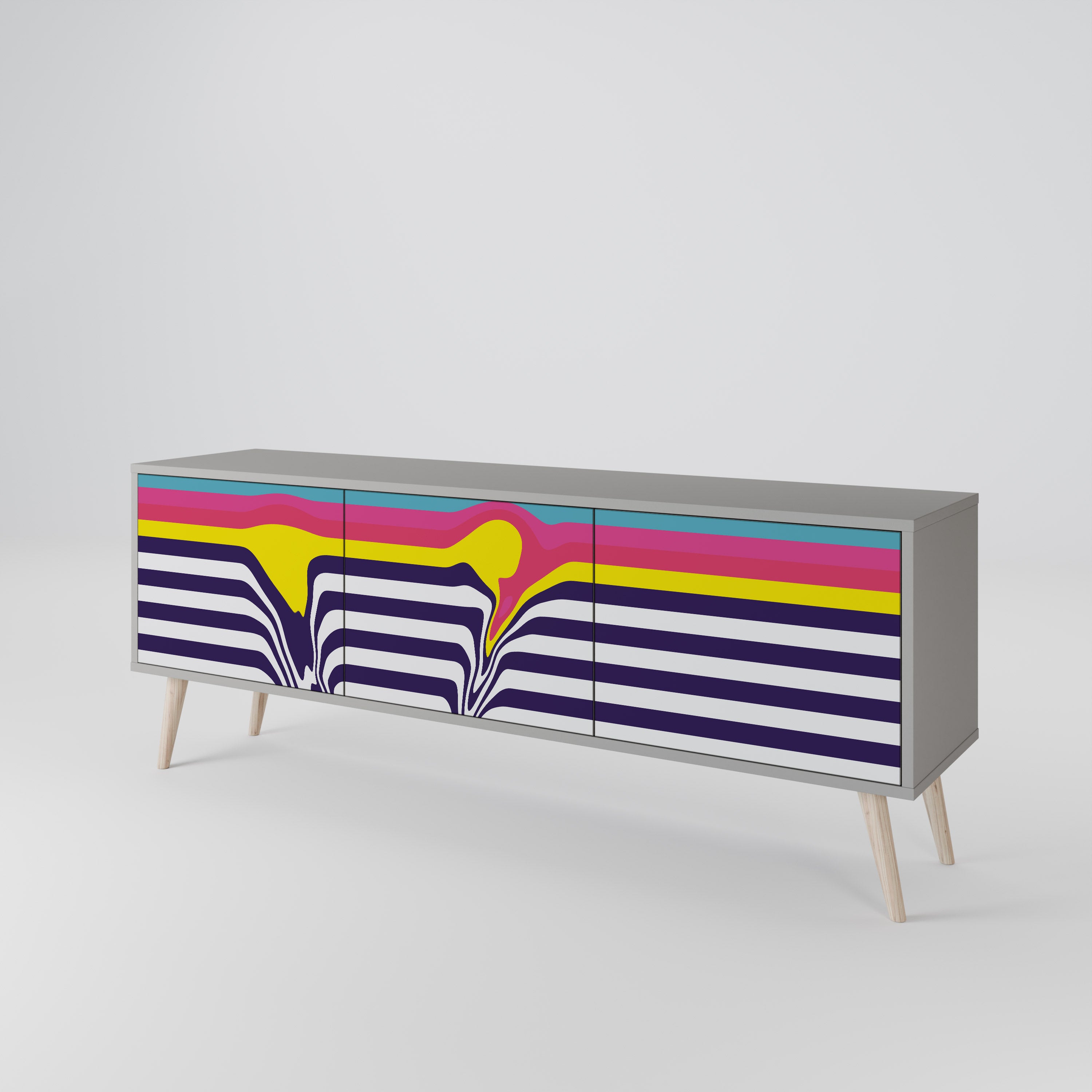 COLORFUL DIVERSION Szafka RTV 3-drzwiowa korpus Szary