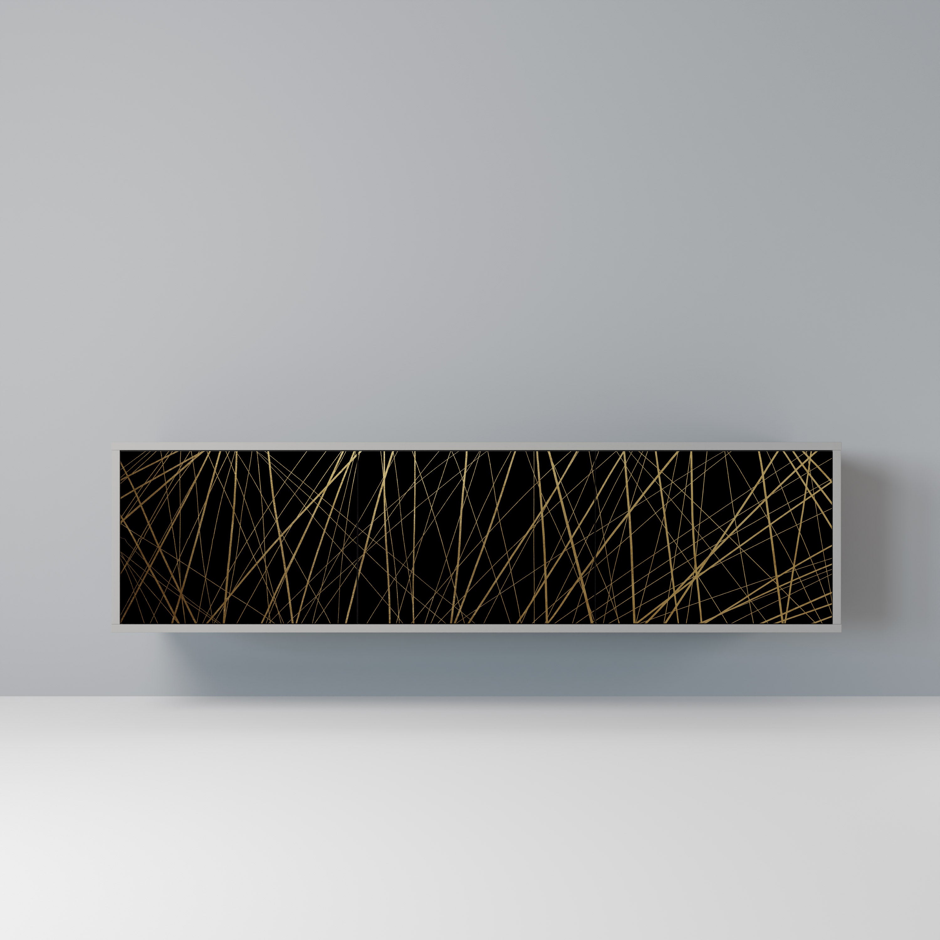 BRIGHT MESH Szafka RTV 3-drzwiowa korpus Szary