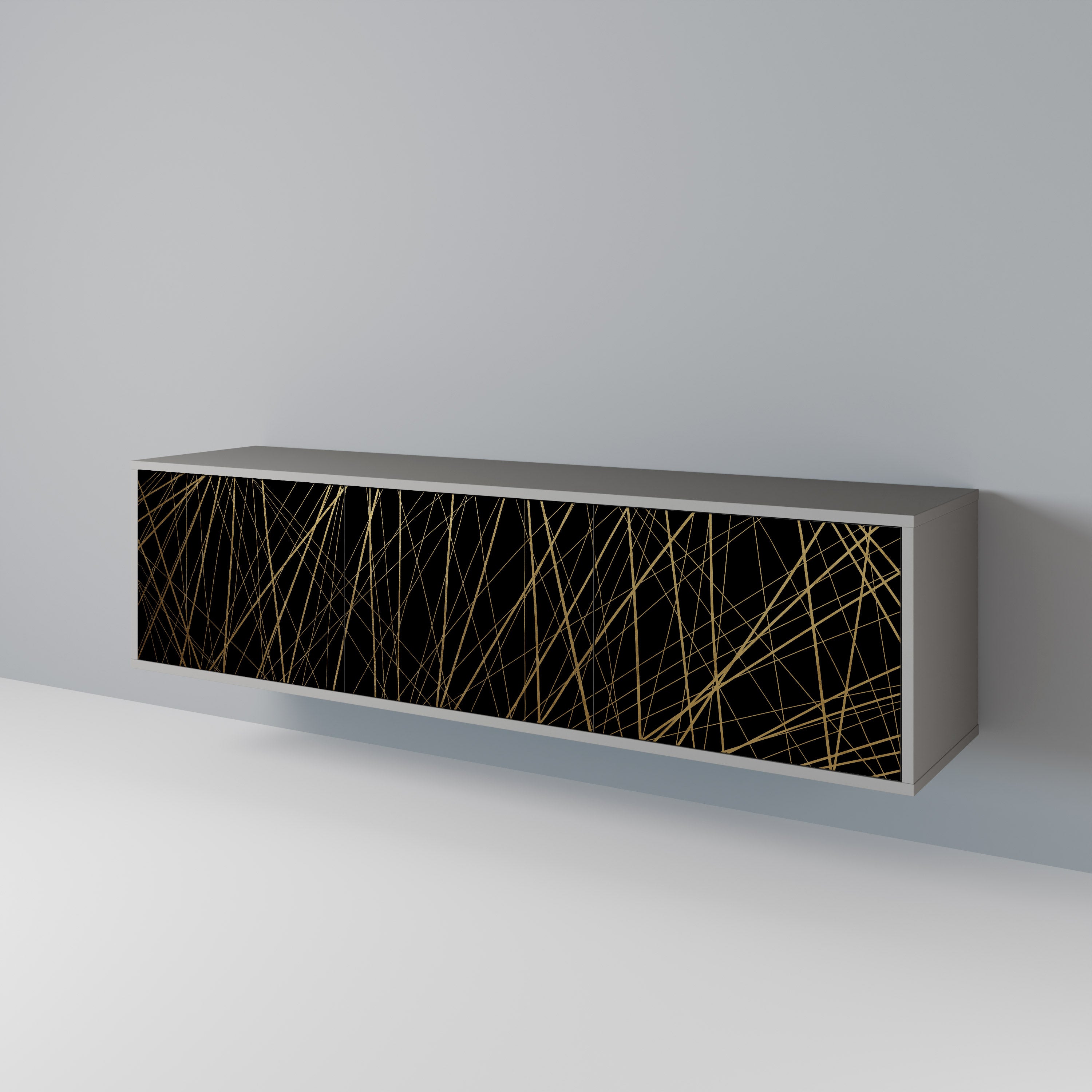 BRIGHT MESH Szafka RTV 3-drzwiowa korpus Szary