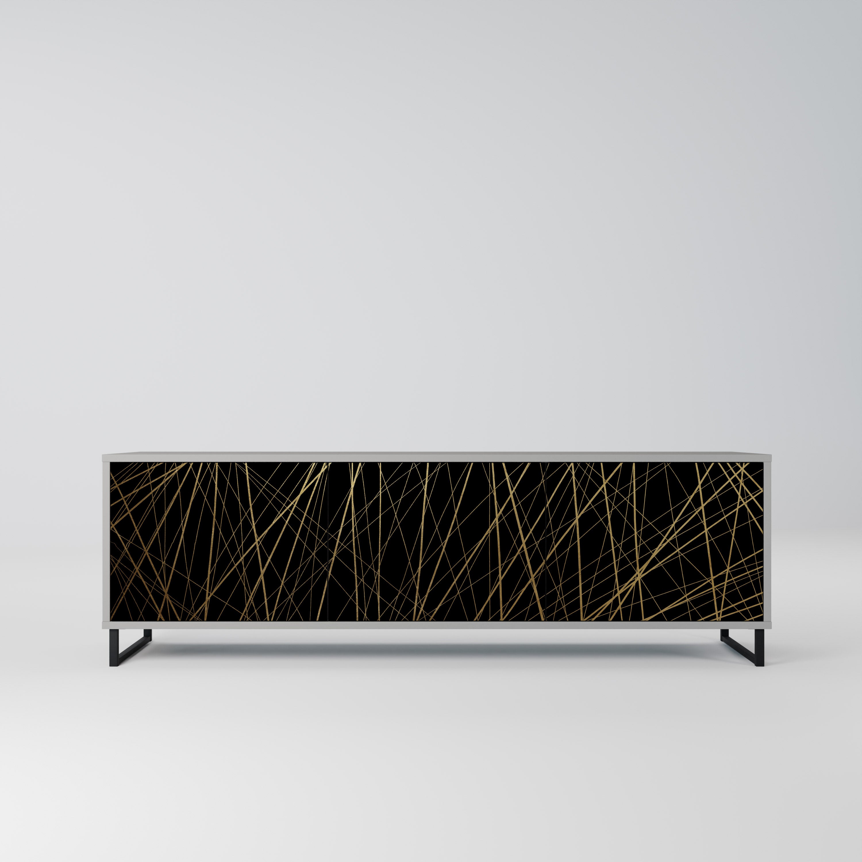 BRIGHT MESH Szafka RTV 3-drzwiowa korpus Szary