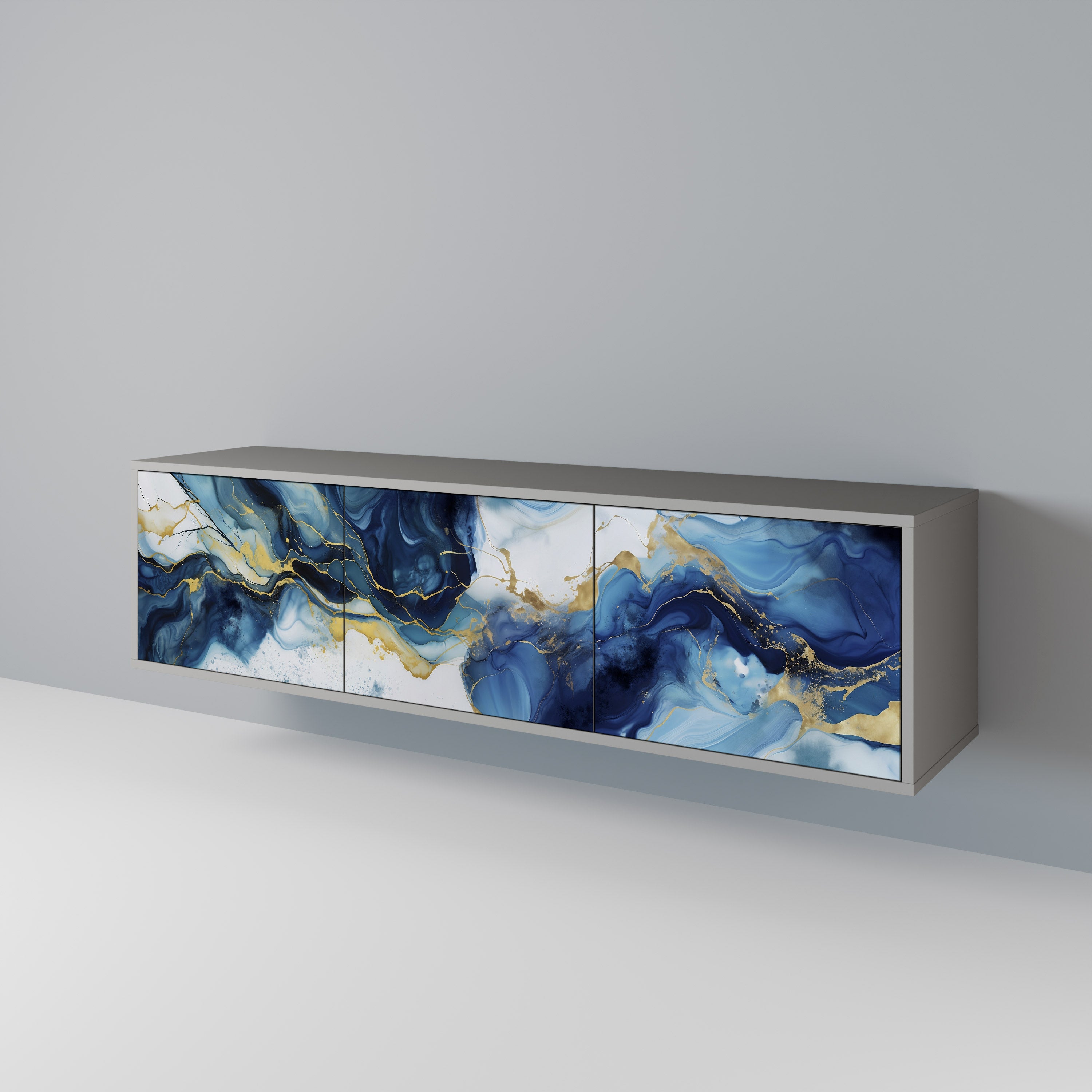 INKY MARBLE Szafka RTV 3-drzwiowa korpus Szary