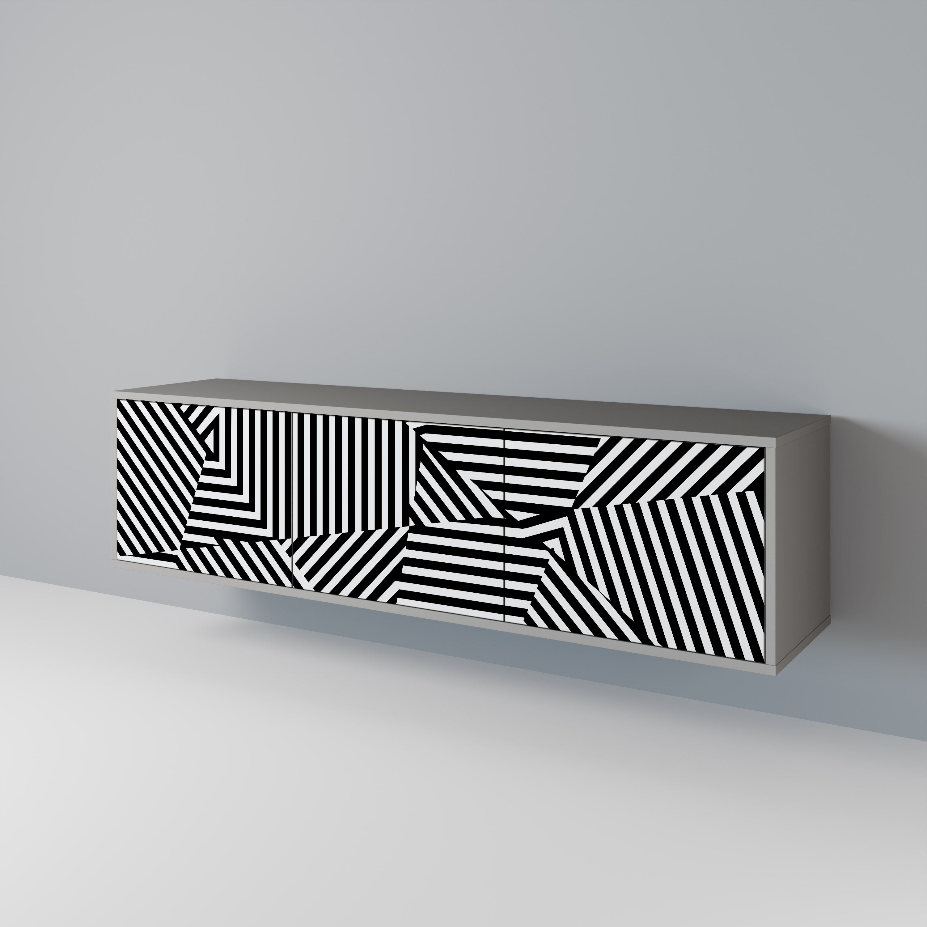 ILLUSIONARY LATTICE Szafka RTV 3-drzwiowa korpus Szary
