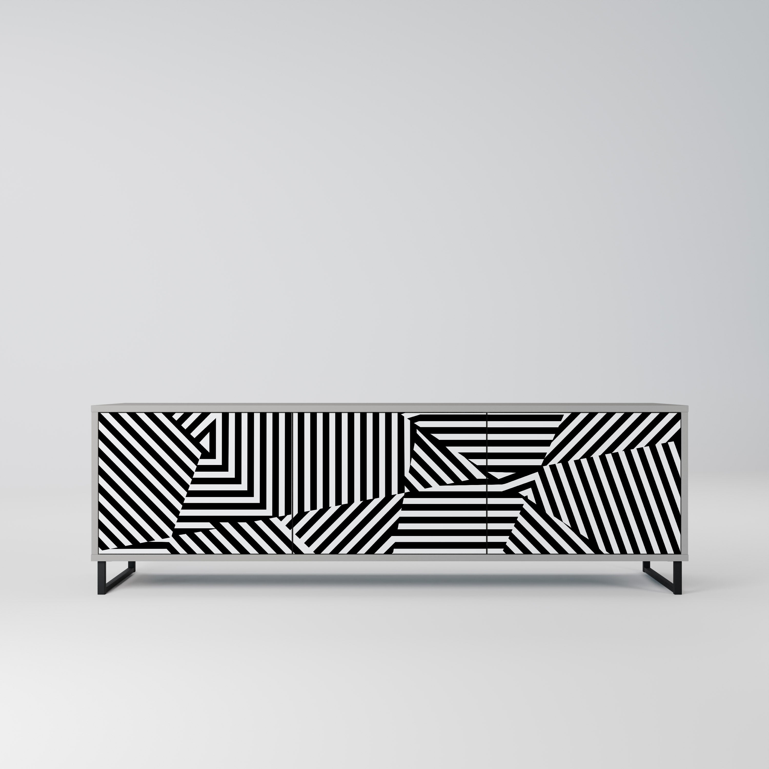 ILLUSIONARY LATTICE Szafka RTV 3-drzwiowa korpus Szary