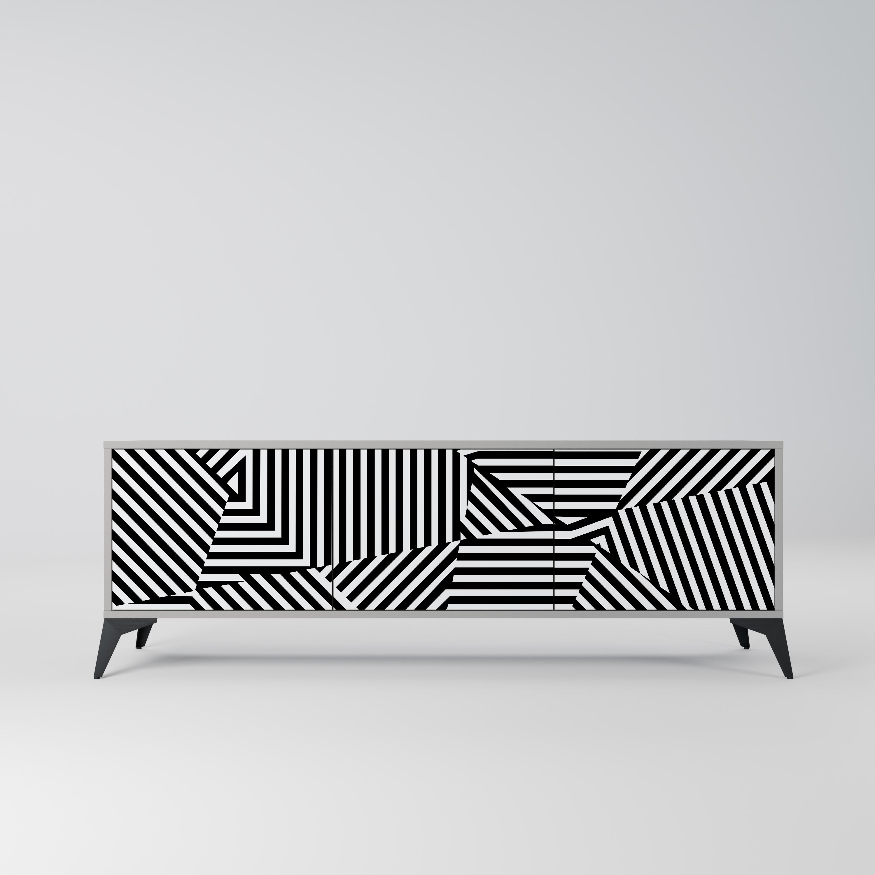 ILLUSIONARY LATTICE Szafka RTV 3-drzwiowa korpus Szary