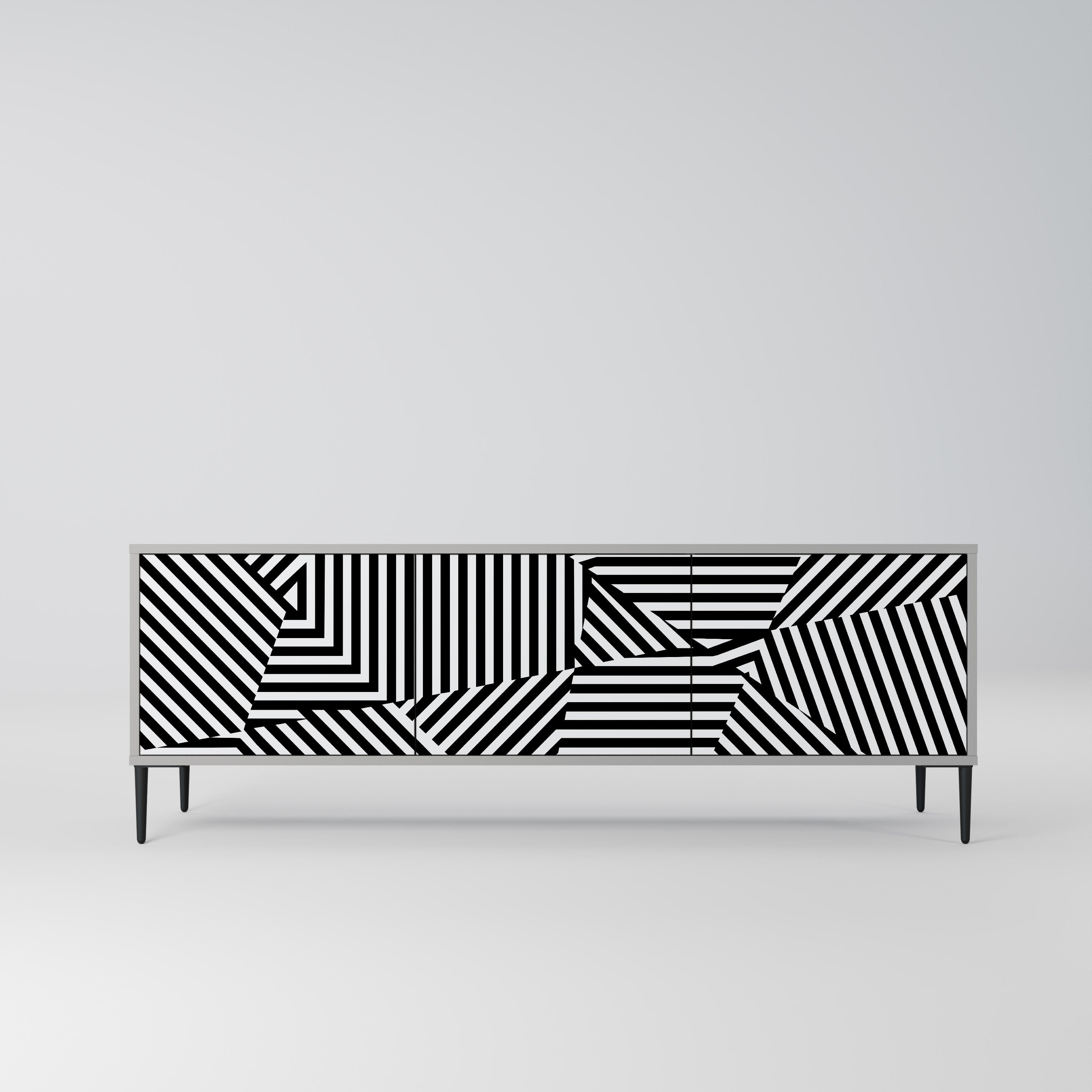 ILLUSIONARY LATTICE Szafka RTV 3-drzwiowa korpus Szary