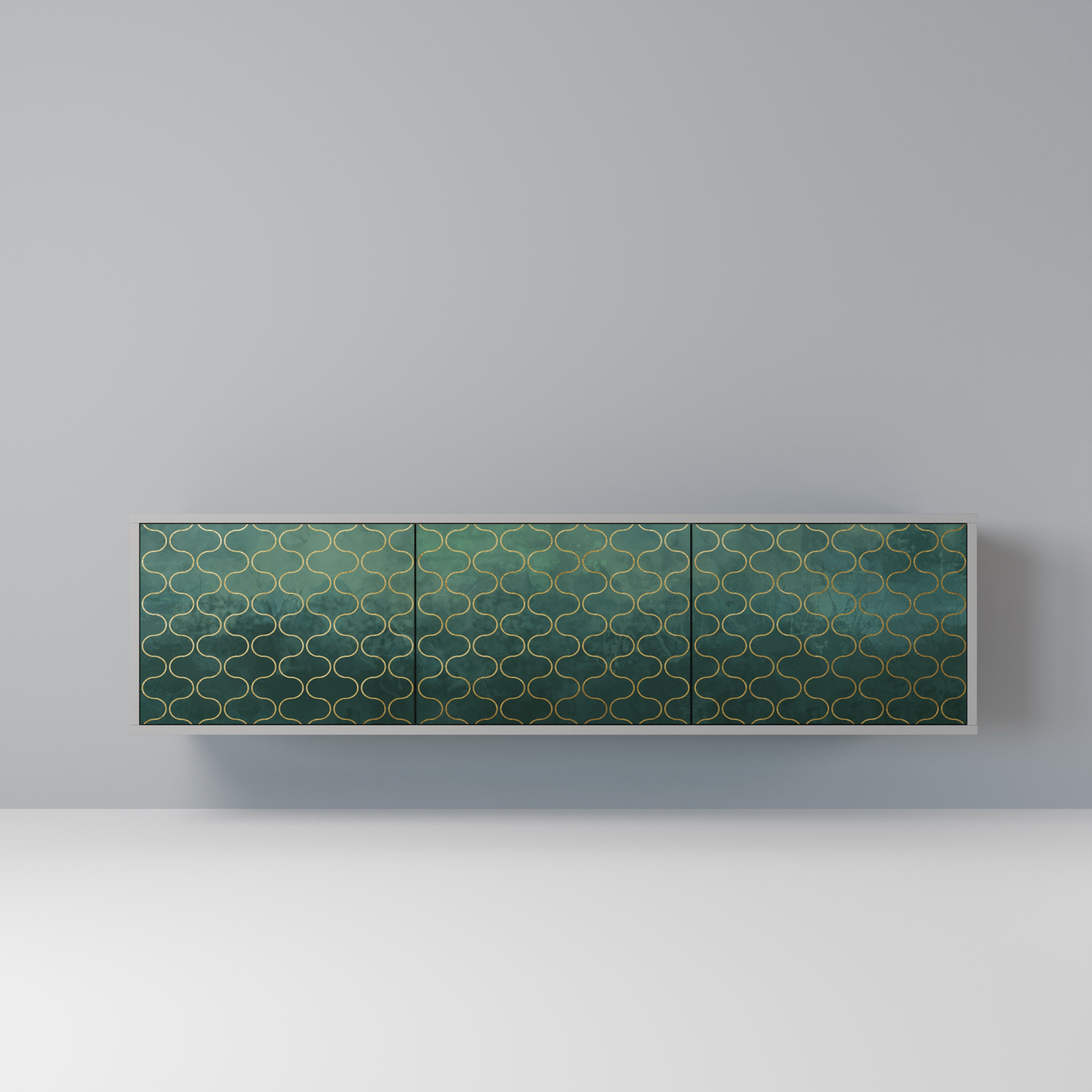 TESSELATED GREENERY Szafka RTV 3-drzwiowa korpus Szary