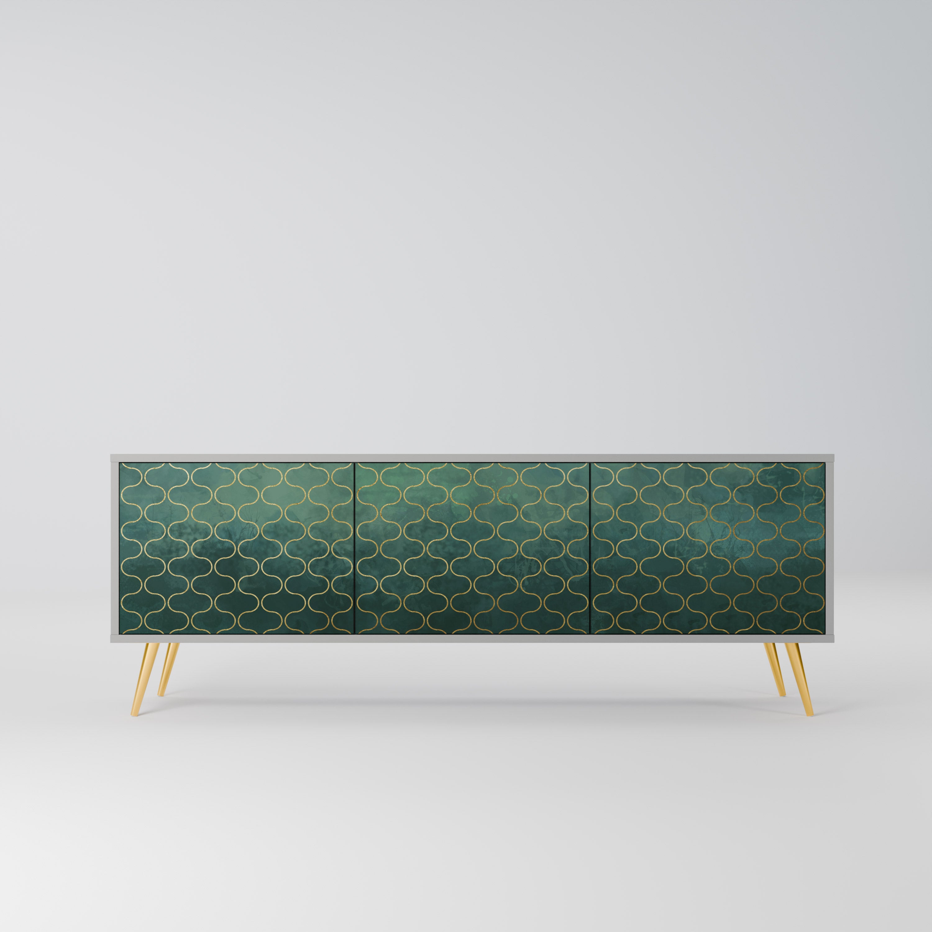 TESSELATED GREENERY Szafka RTV 3-drzwiowa korpus Szary