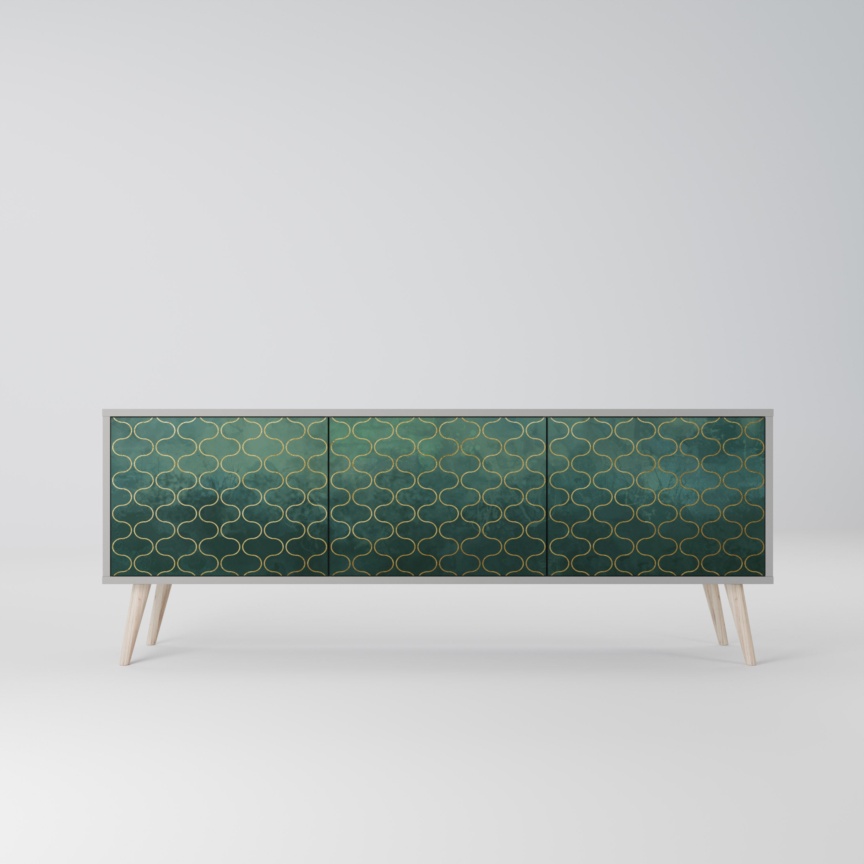 TESSELATED GREENERY Szafka RTV 3-drzwiowa korpus Szary