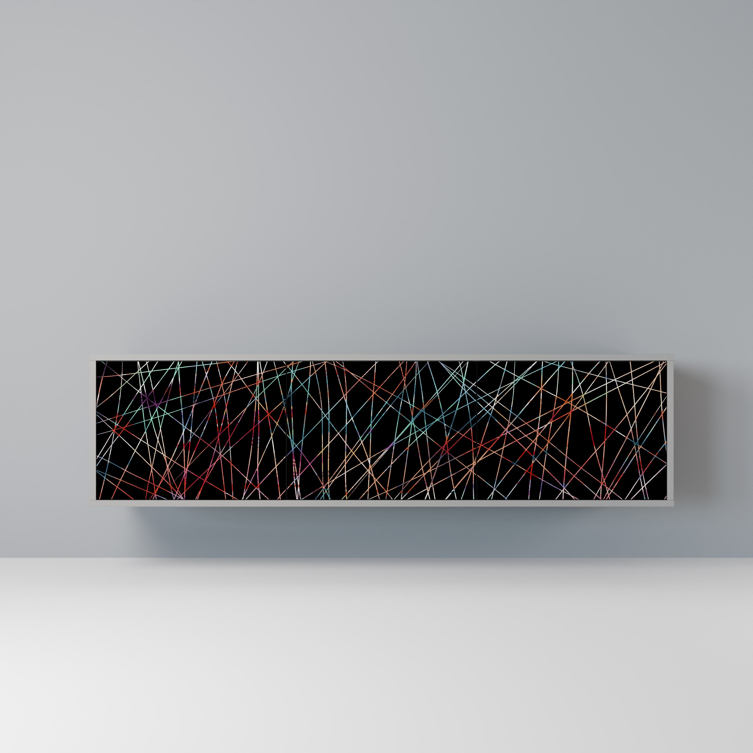 LUMINOUS SNARE Szafka RTV 3-drzwiowa korpus Szary