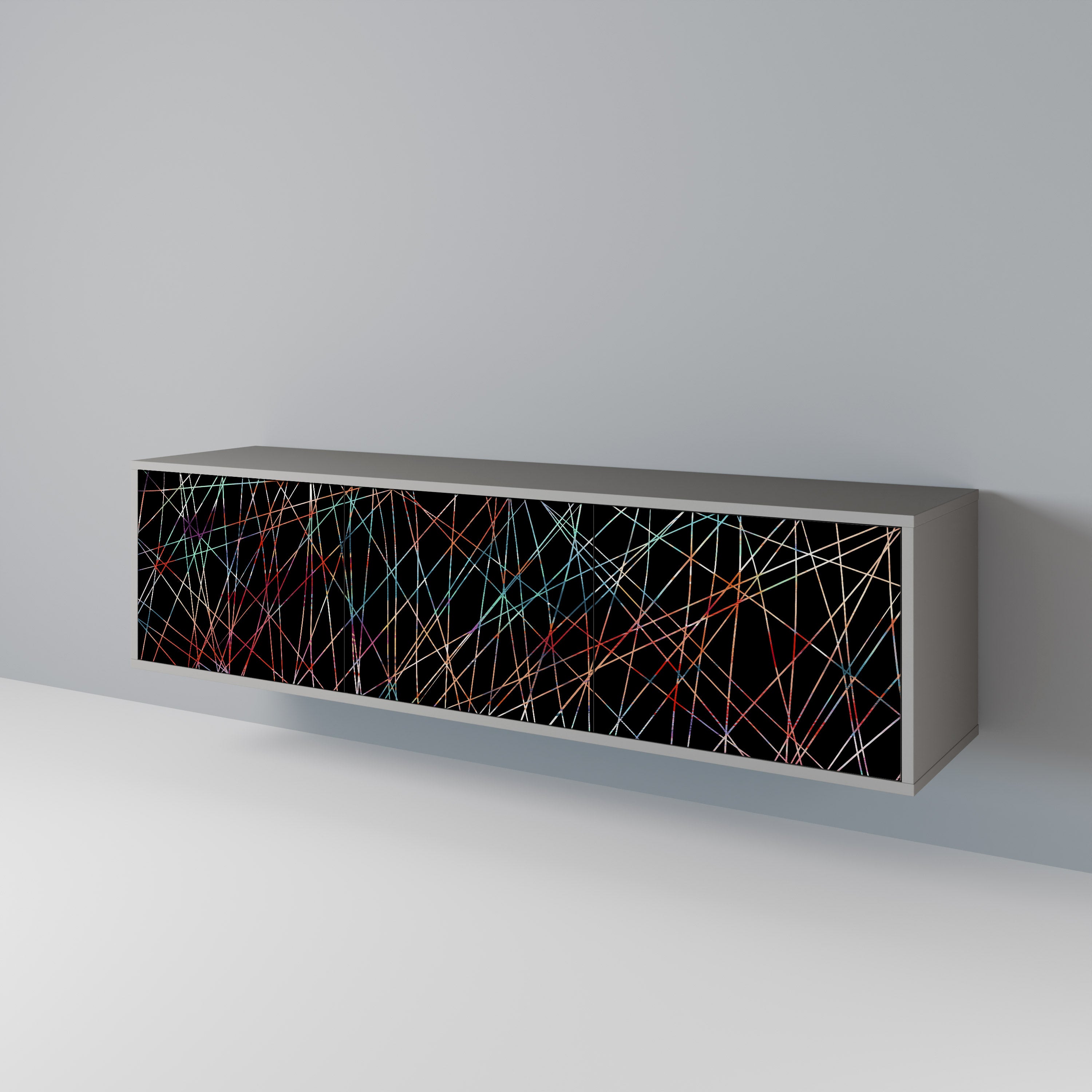 LUMINOUS SNARE Szafka RTV 3-drzwiowa korpus Szary