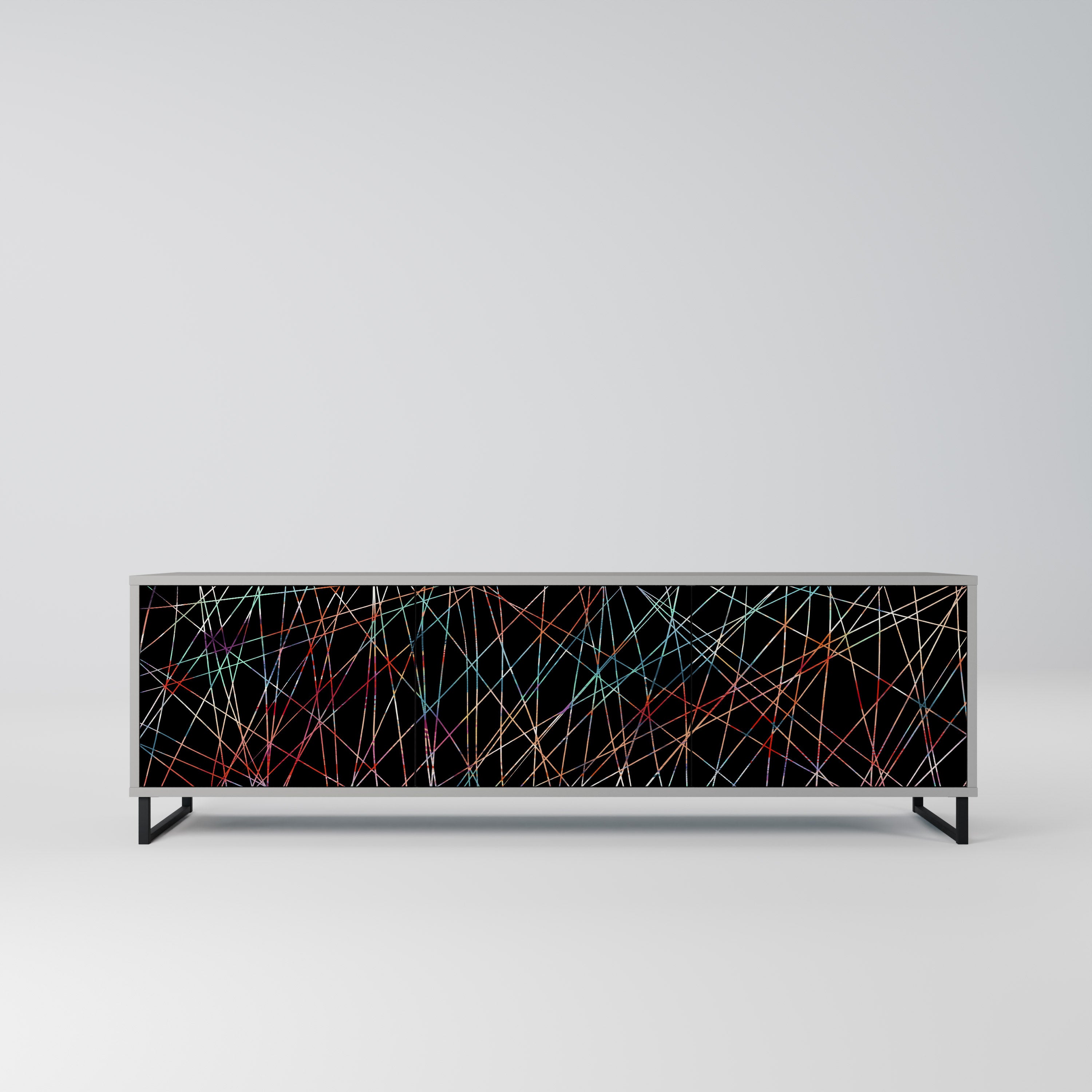 LUMINOUS SNARE Szafka RTV 3-drzwiowa korpus Szary