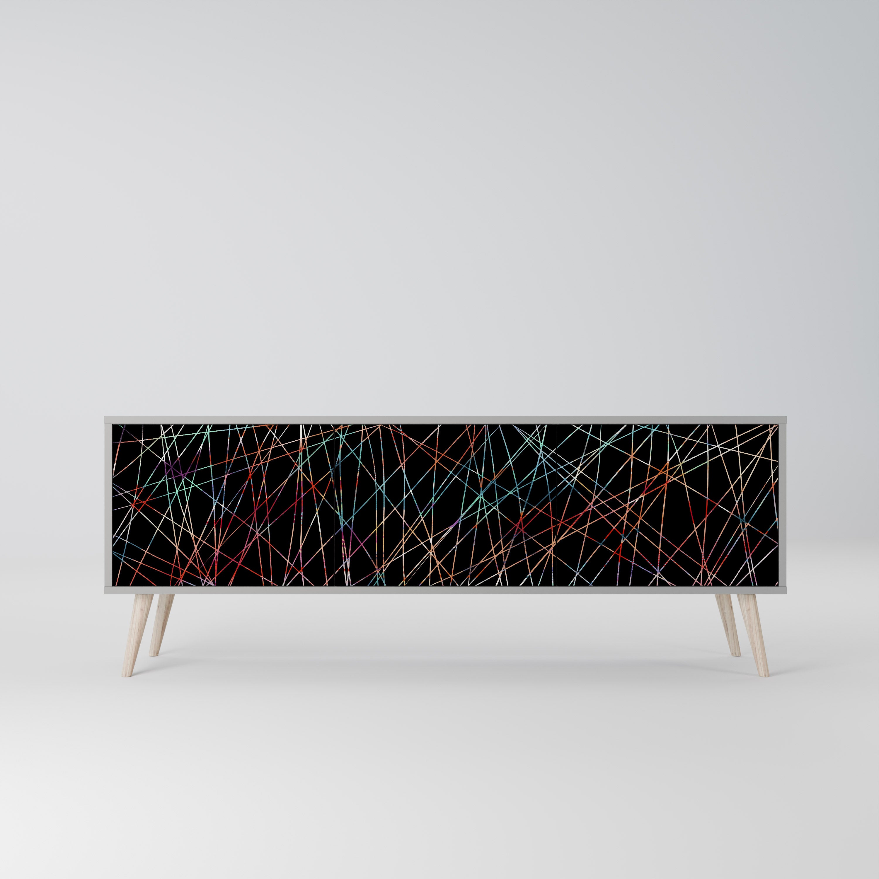 LUMINOUS SNARE Szafka RTV 3-drzwiowa korpus Szary