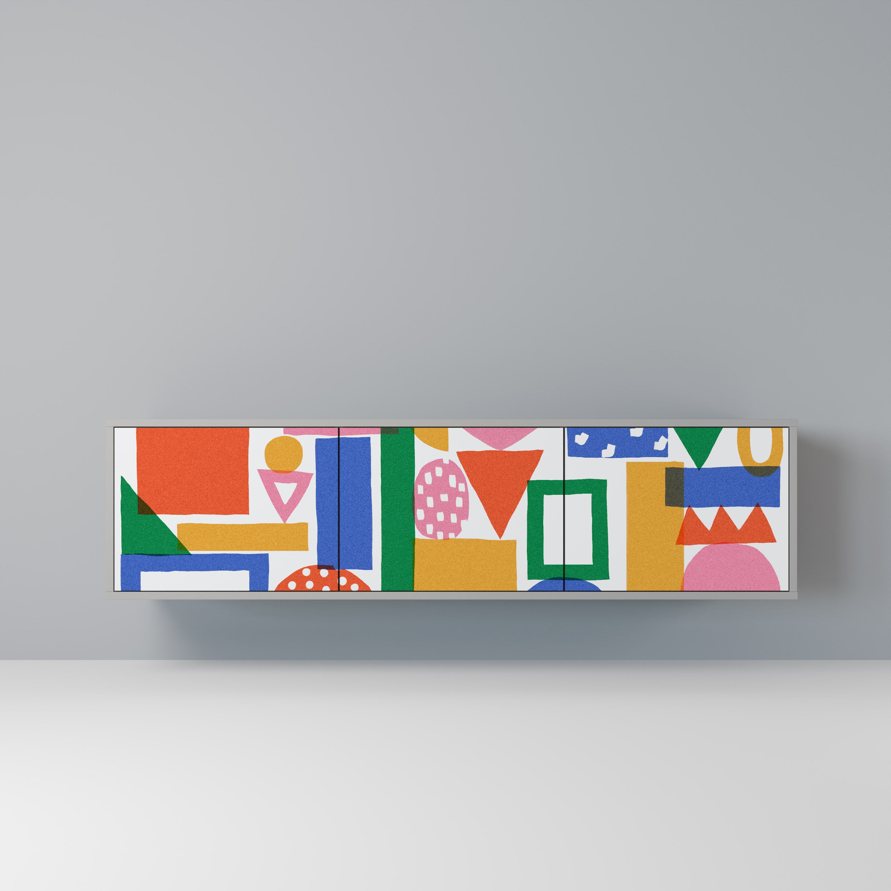 GEOMETRIC GLIMMER Szafka RTV 3-drzwiowa korpus Szary