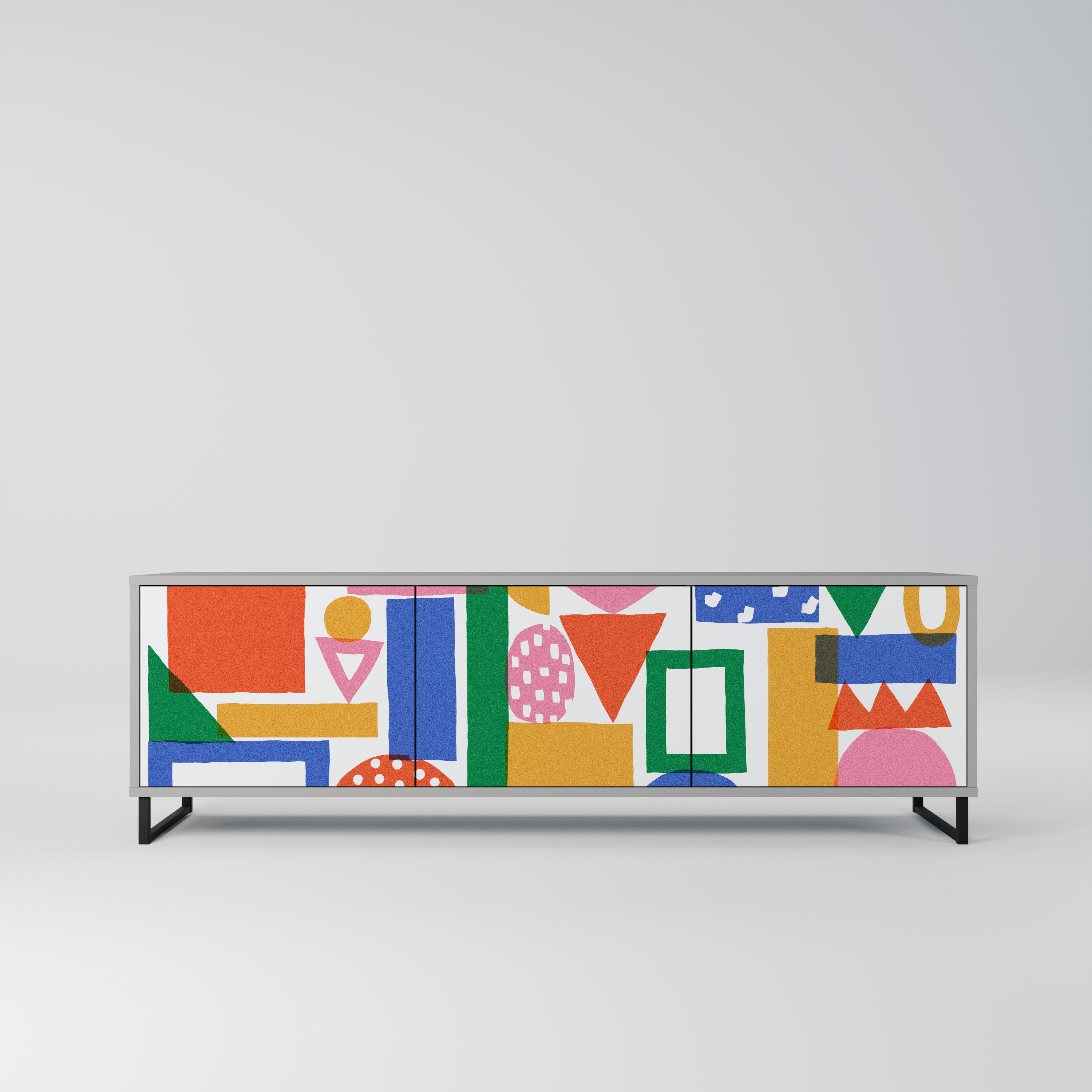 GEOMETRIC GLIMMER Szafka RTV 3-drzwiowa korpus Szary