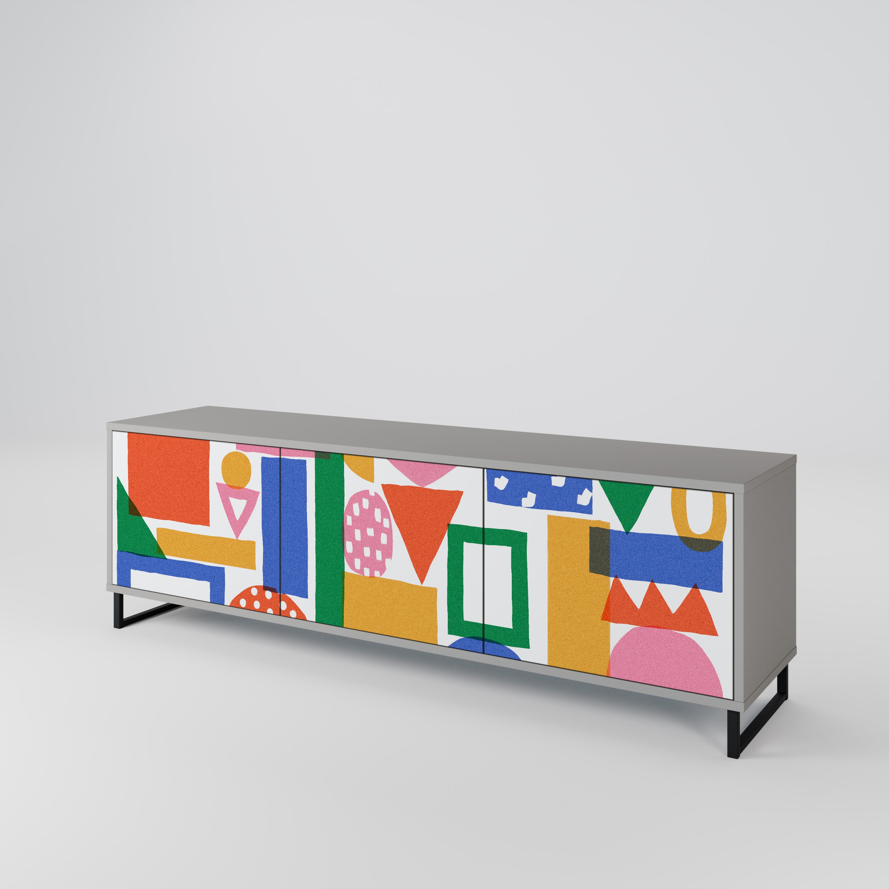 GEOMETRIC GLIMMER Szafka RTV 3-drzwiowa korpus Szary