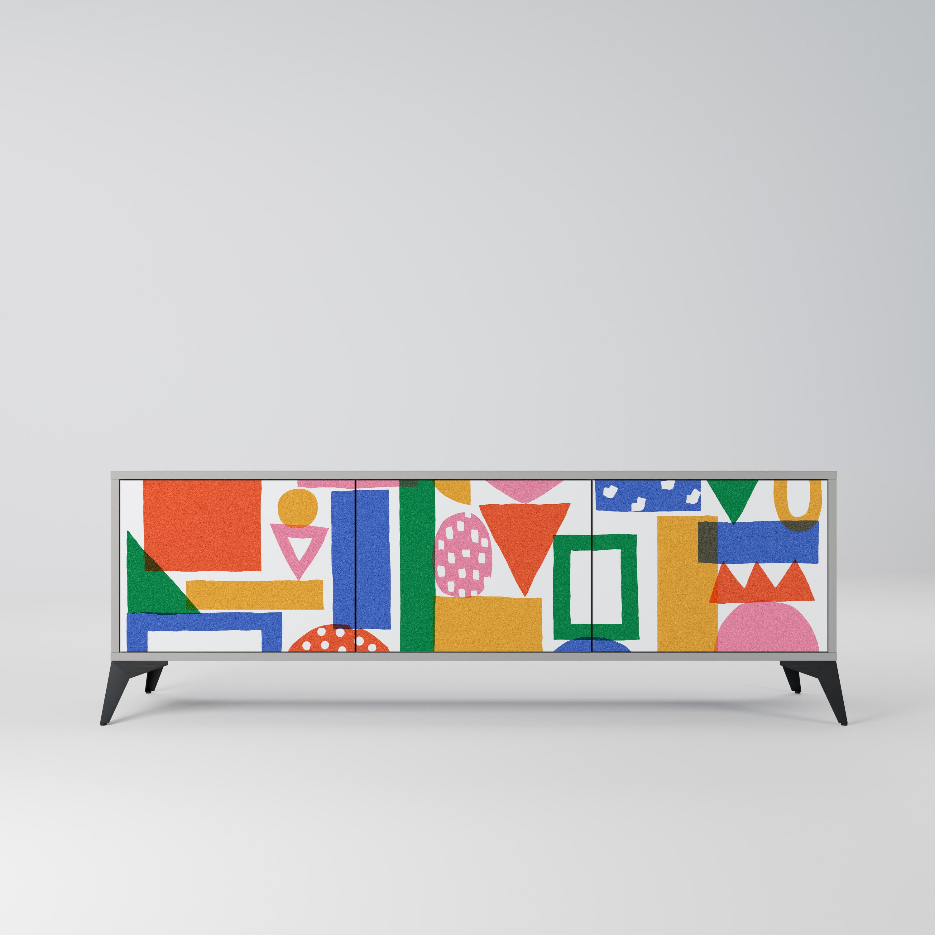 GEOMETRIC GLIMMER Szafka RTV 3-drzwiowa korpus Szary