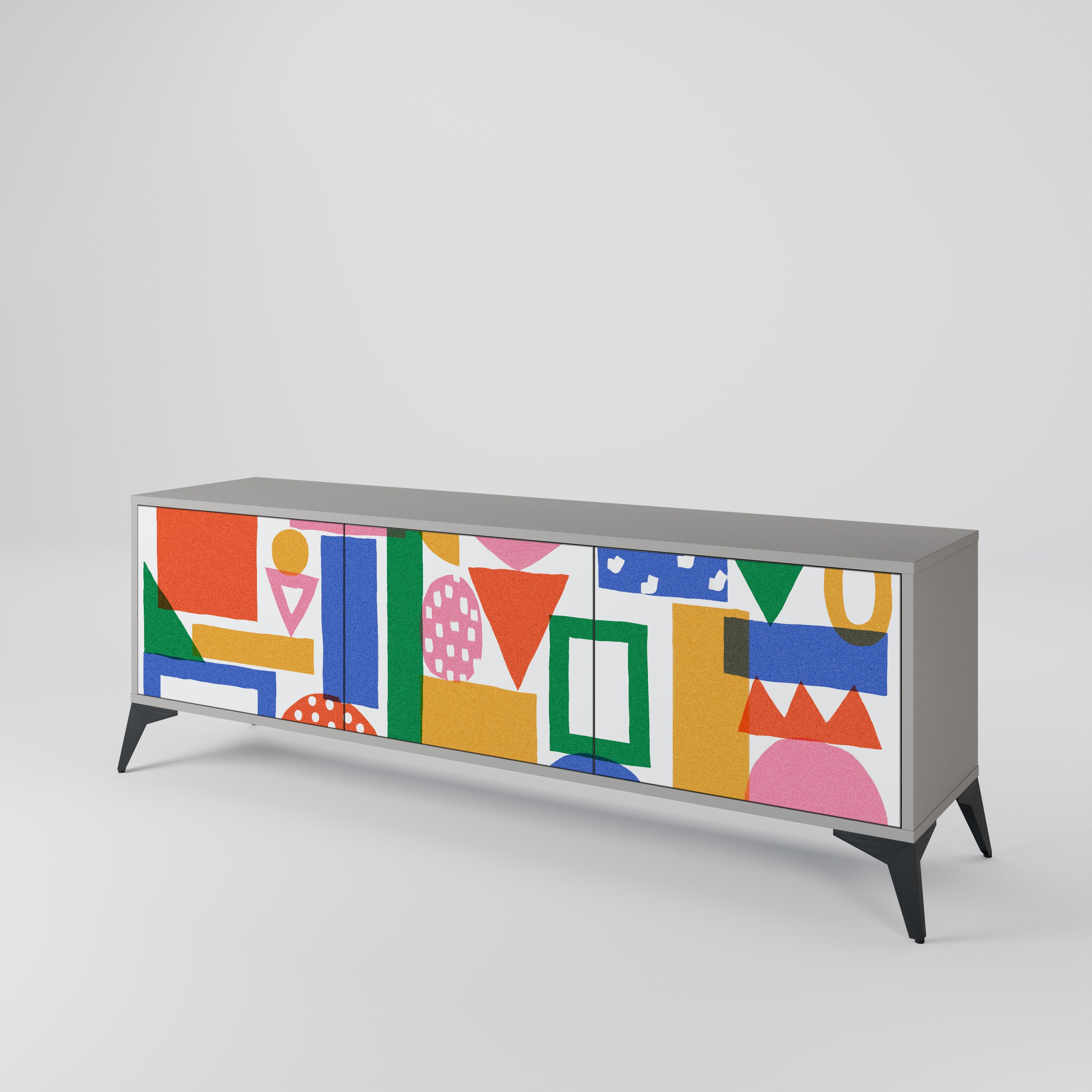GEOMETRIC GLIMMER Szafka RTV 3-drzwiowa korpus Szary