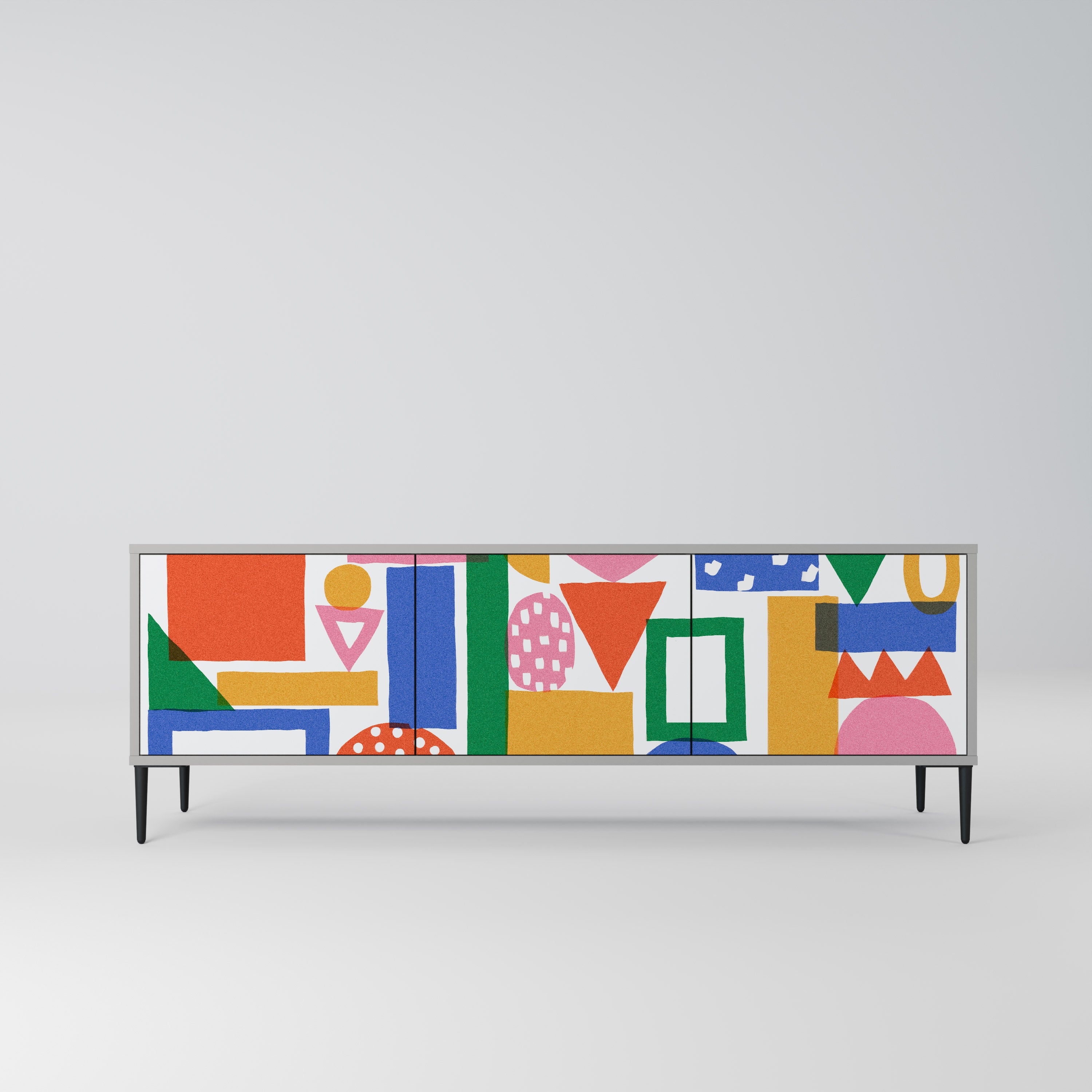 GEOMETRIC GLIMMER Szafka RTV 3-drzwiowa korpus Szary