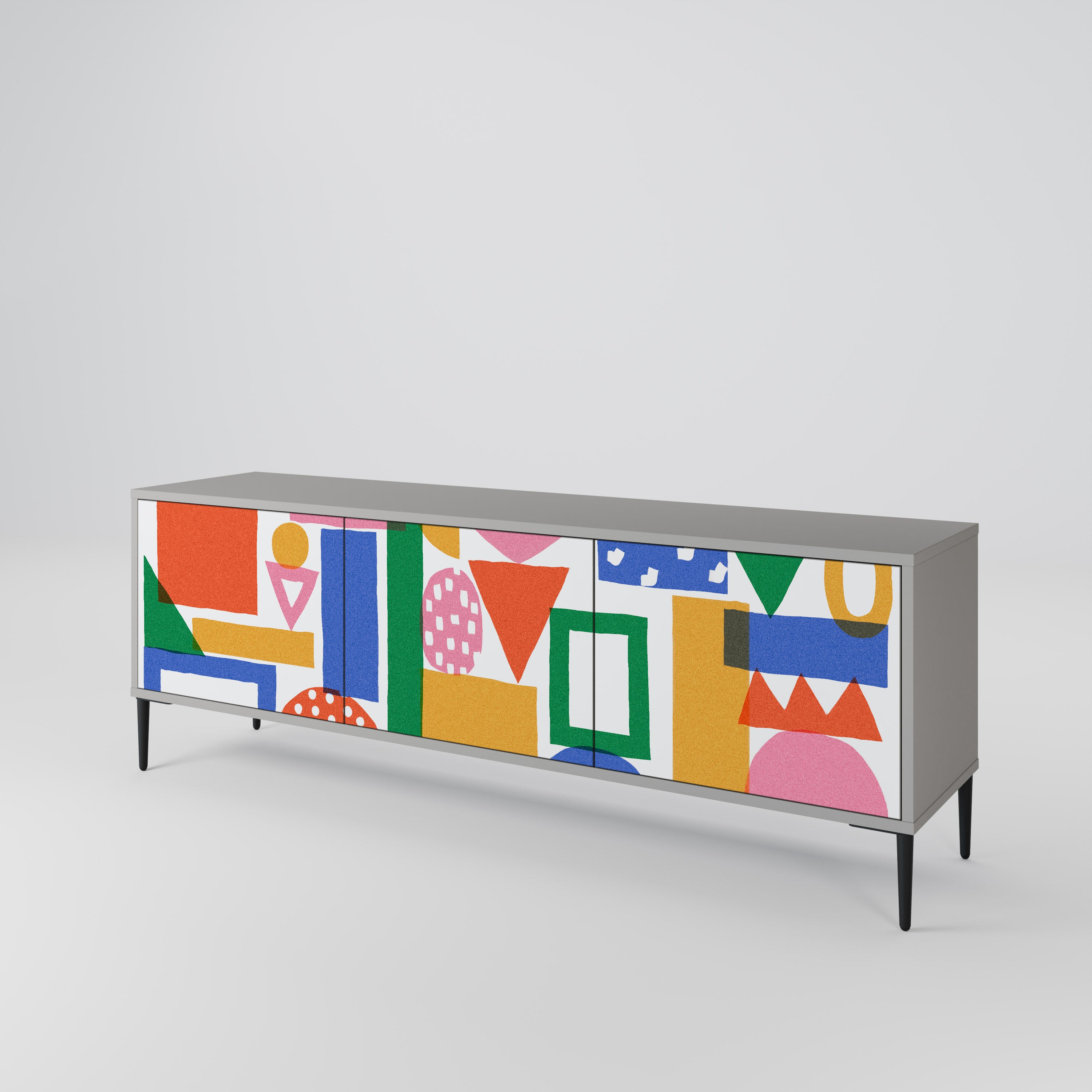 GEOMETRIC GLIMMER Szafka RTV 3-drzwiowa korpus Szary