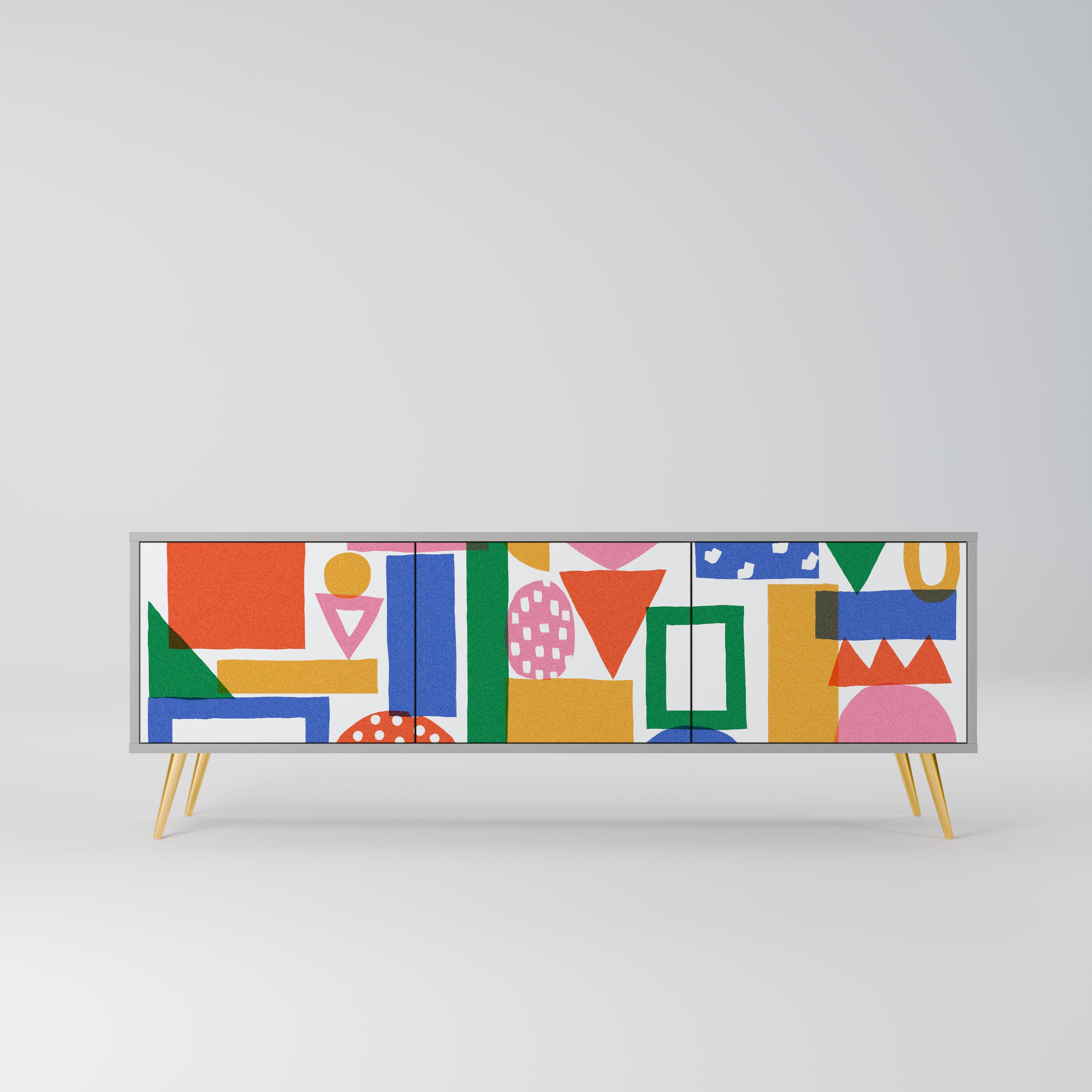 GEOMETRIC GLIMMER Szafka RTV 3-drzwiowa korpus Szary