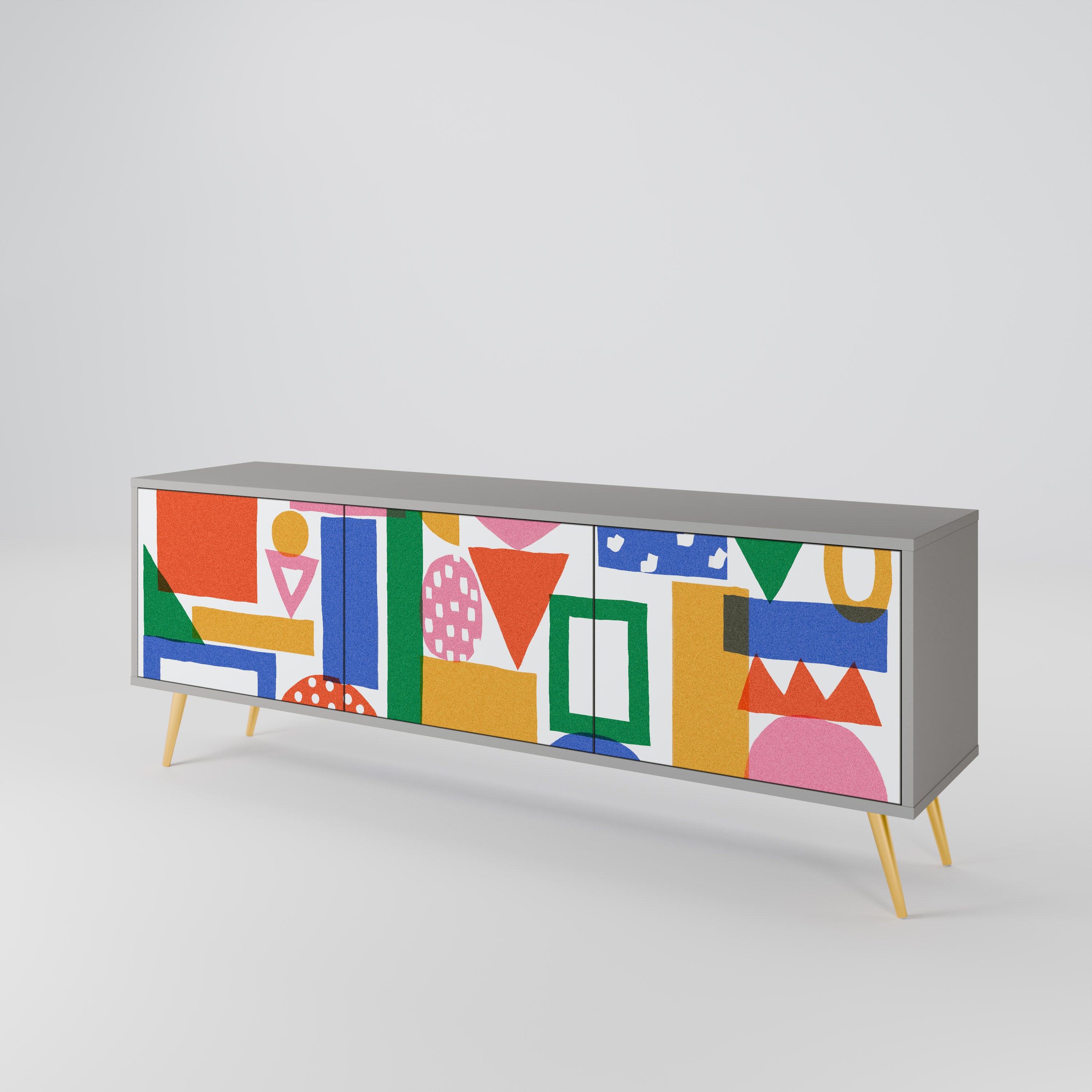 GEOMETRIC GLIMMER Szafka RTV 3-drzwiowa korpus Szary