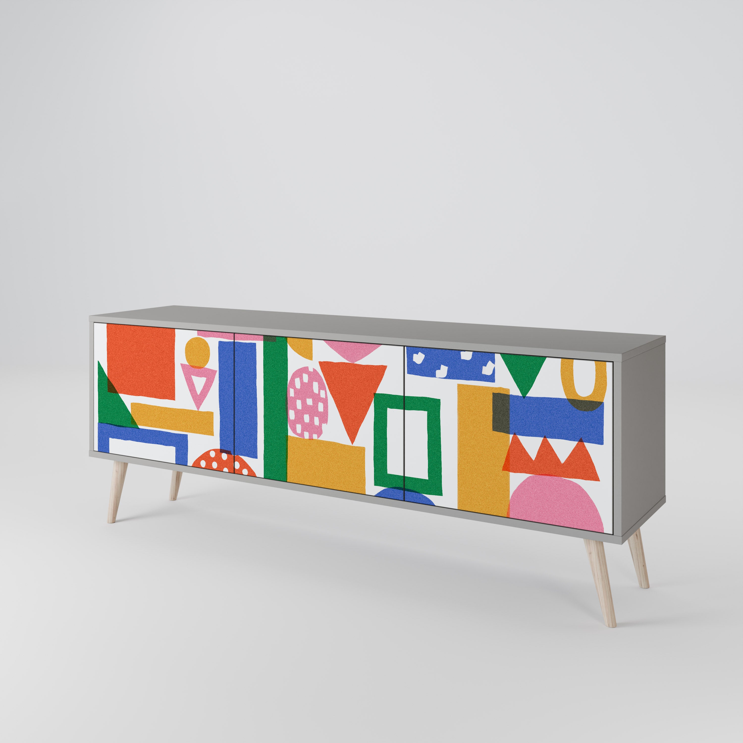 GEOMETRIC GLIMMER Szafka RTV 3-drzwiowa korpus Szary
