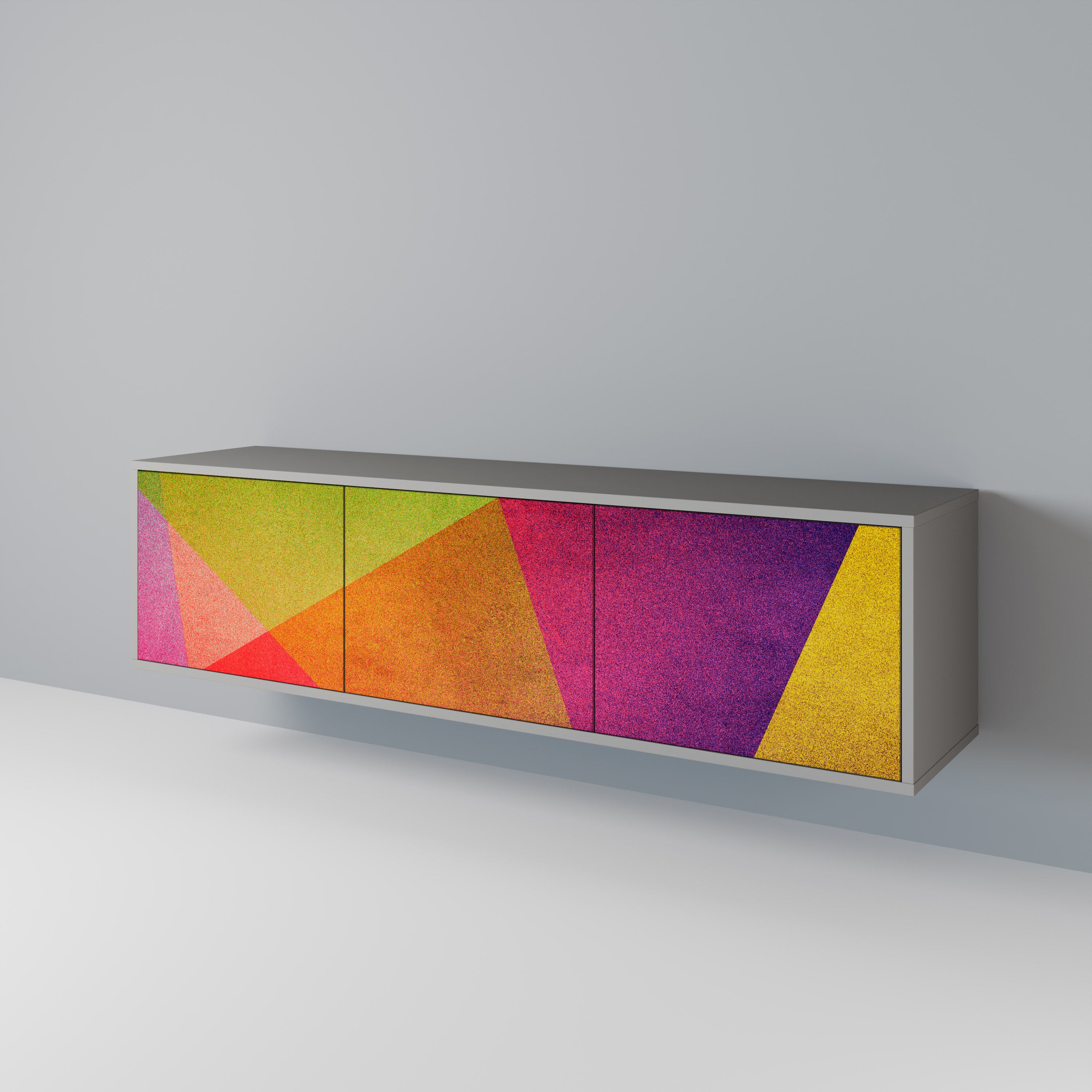 VIVID GEOMETRY Szafka RTV 3-drzwiowa korpus Szary