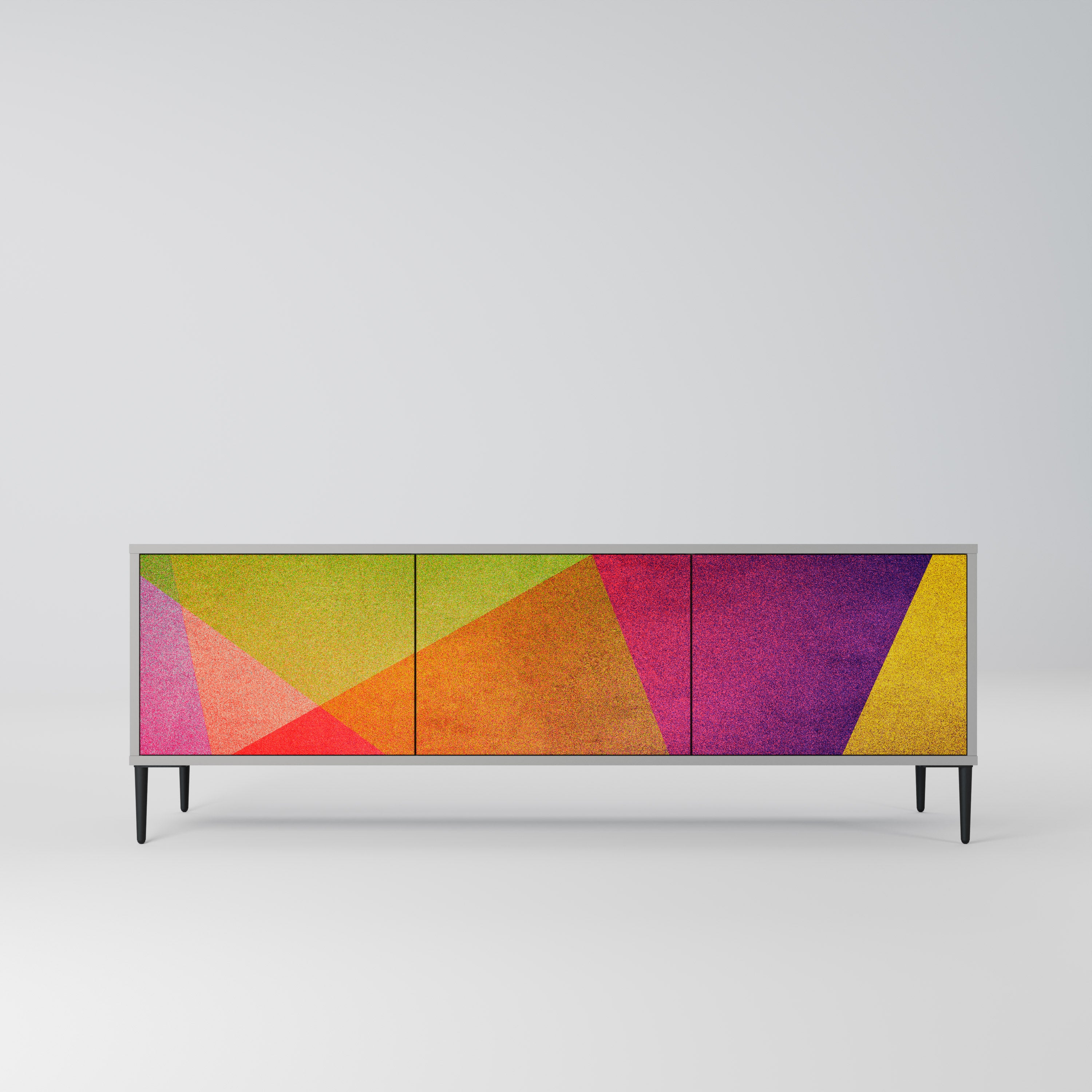 VIVID GEOMETRY Szafka RTV 3-drzwiowa korpus Szary