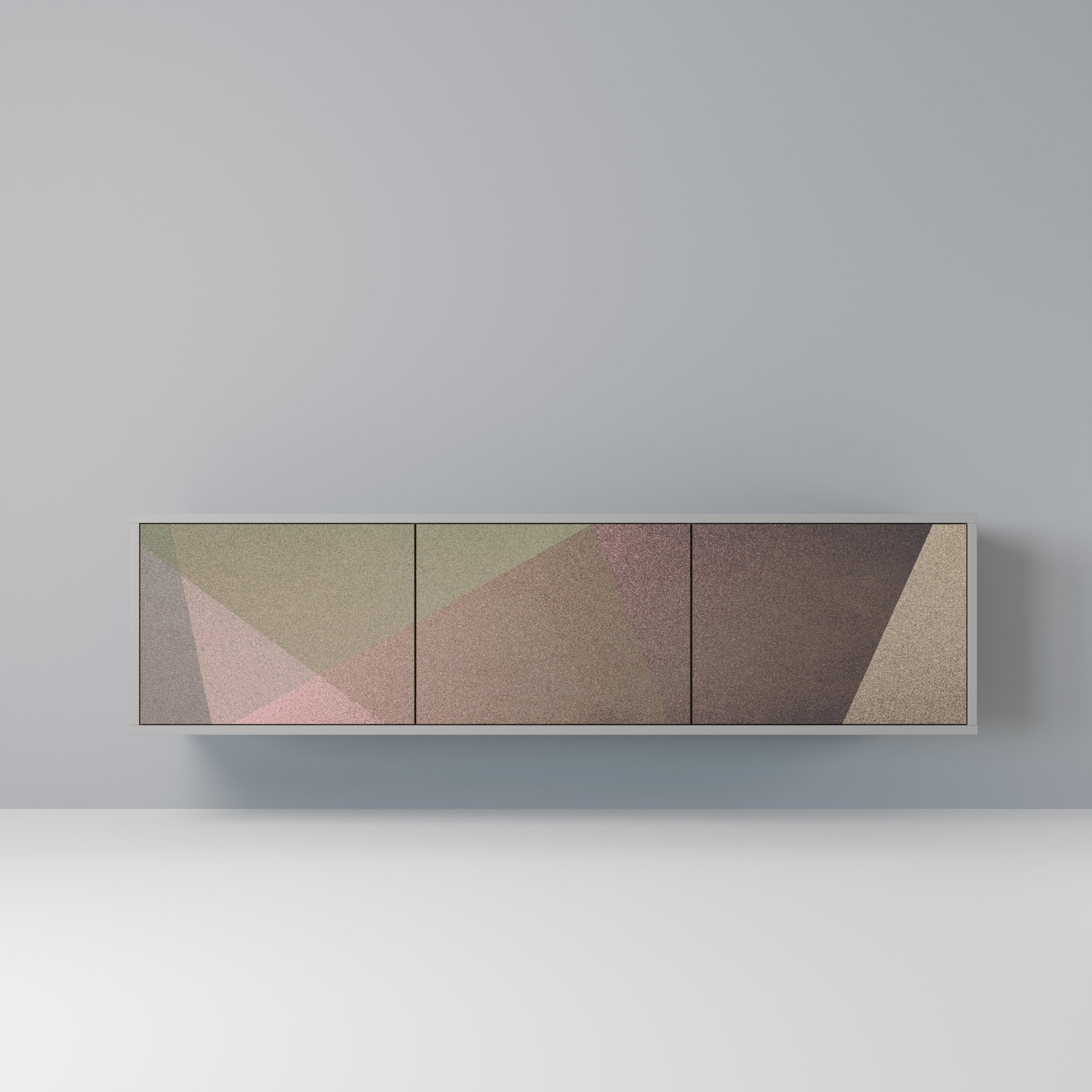 BEIGE GEOMETRY Szafka RTV 3-drzwiowa korpus Szary
