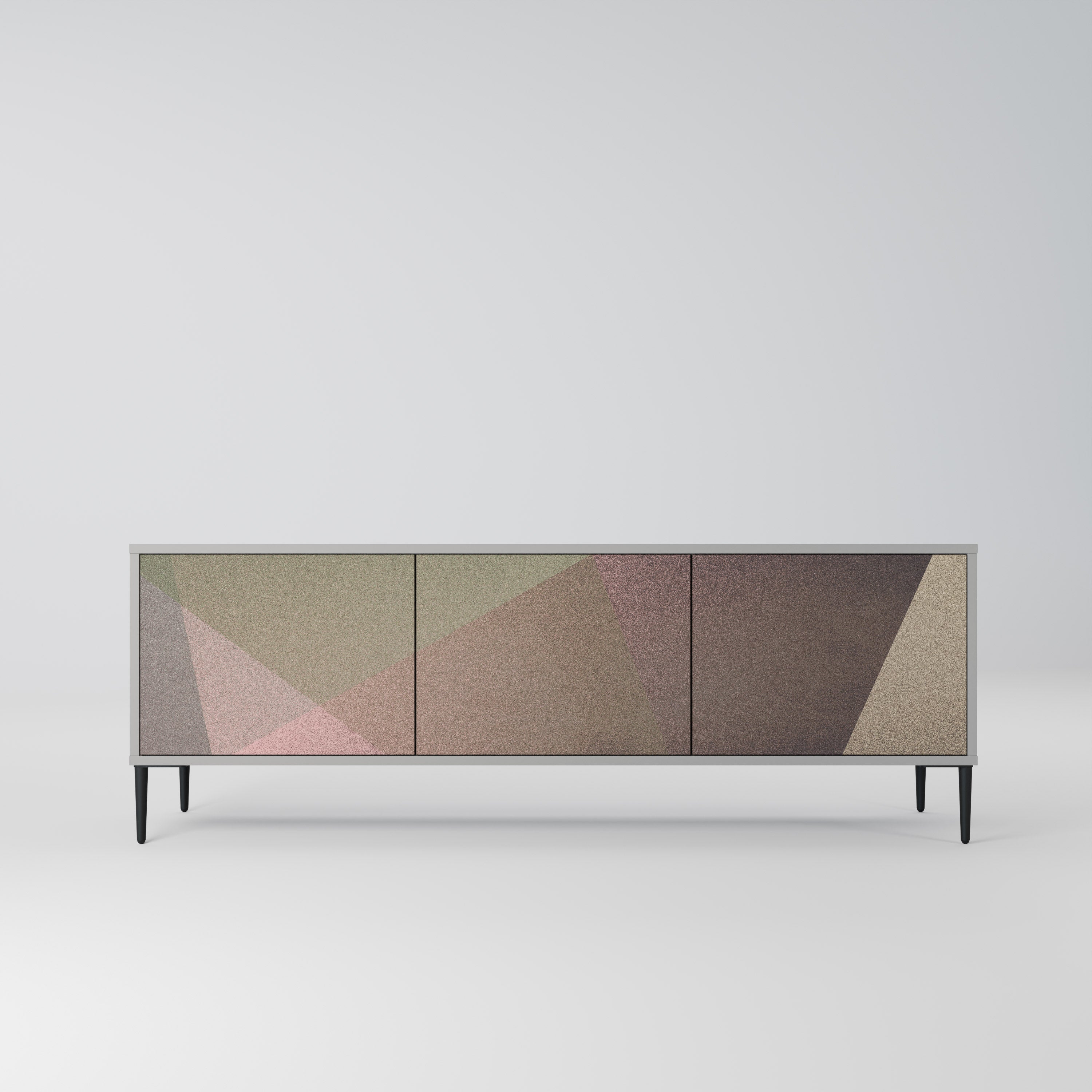 BEIGE GEOMETRY Szafka RTV 3-drzwiowa korpus Szary