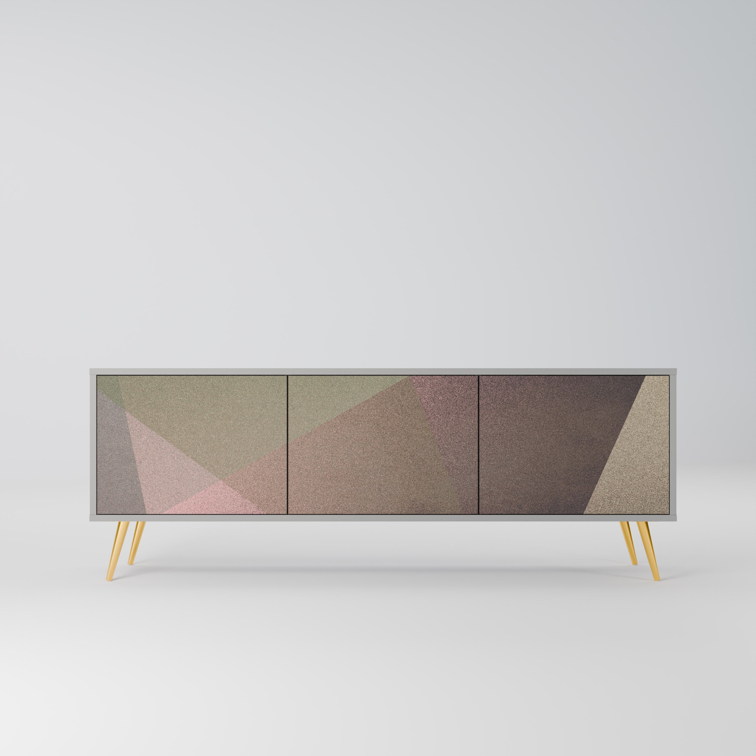 BEIGE GEOMETRY Szafka RTV 3-drzwiowa korpus Szary