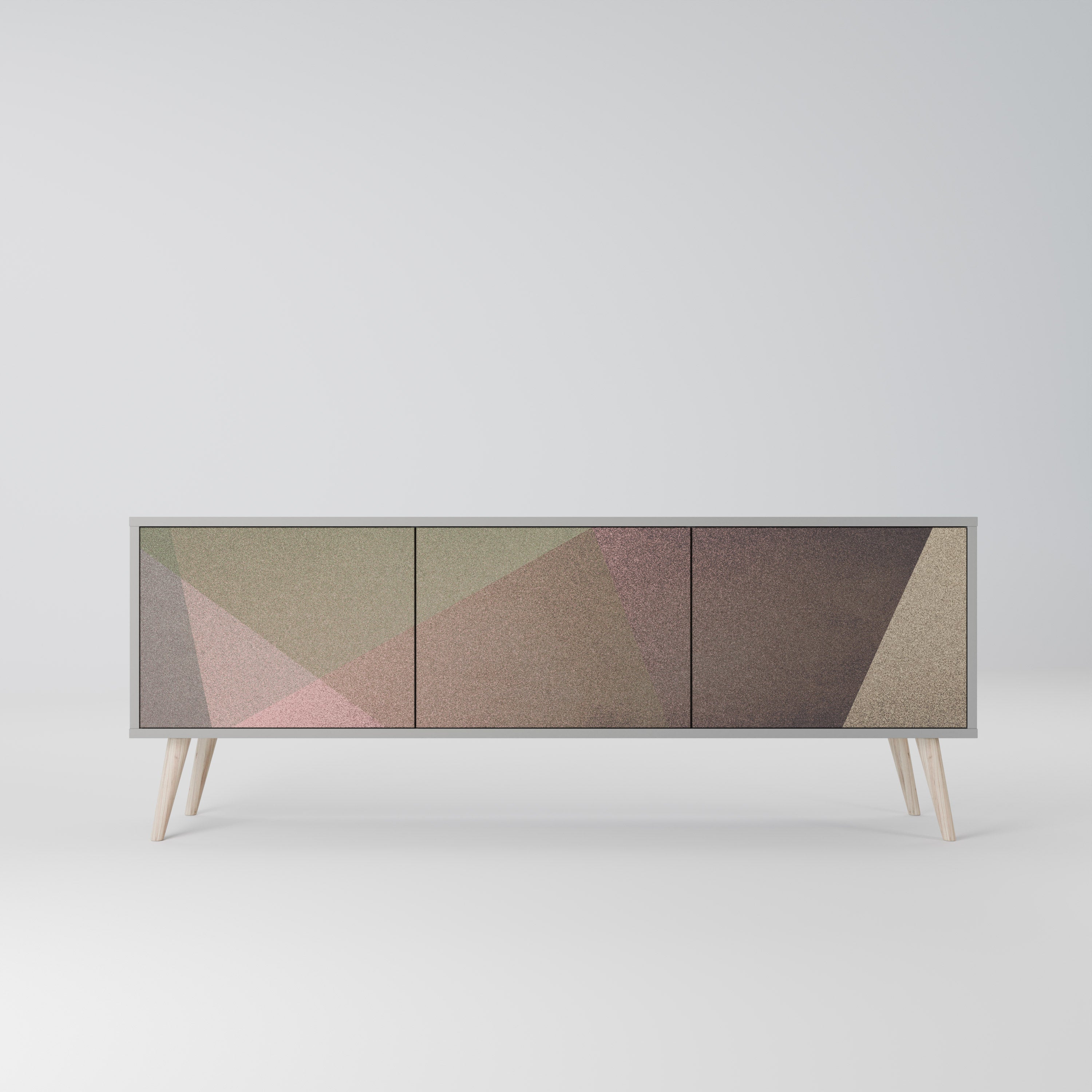 BEIGE GEOMETRY Szafka RTV 3-drzwiowa korpus Szary