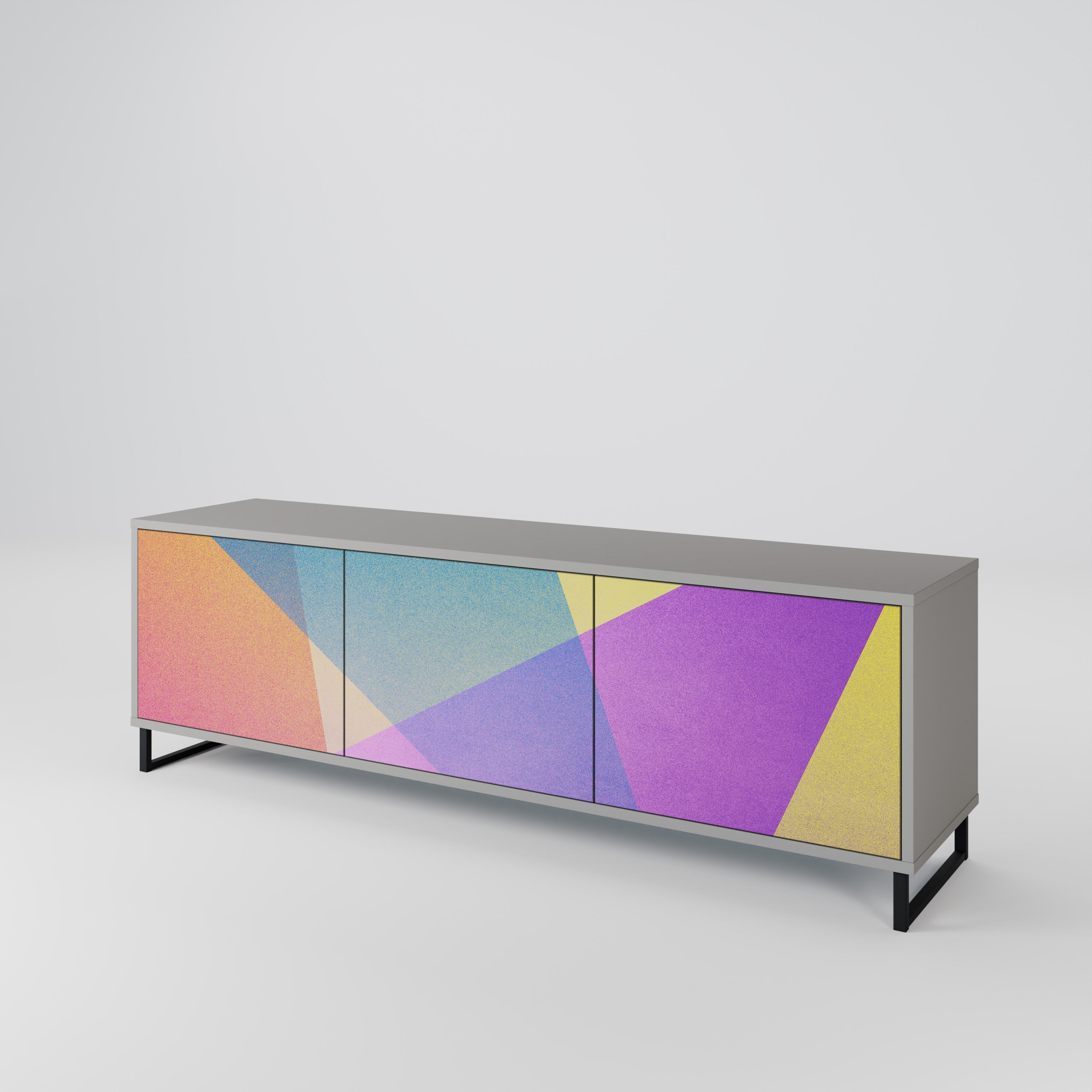 BRIGHT GEOMETRY Szafka RTV 3-drzwiowa korpus Szary