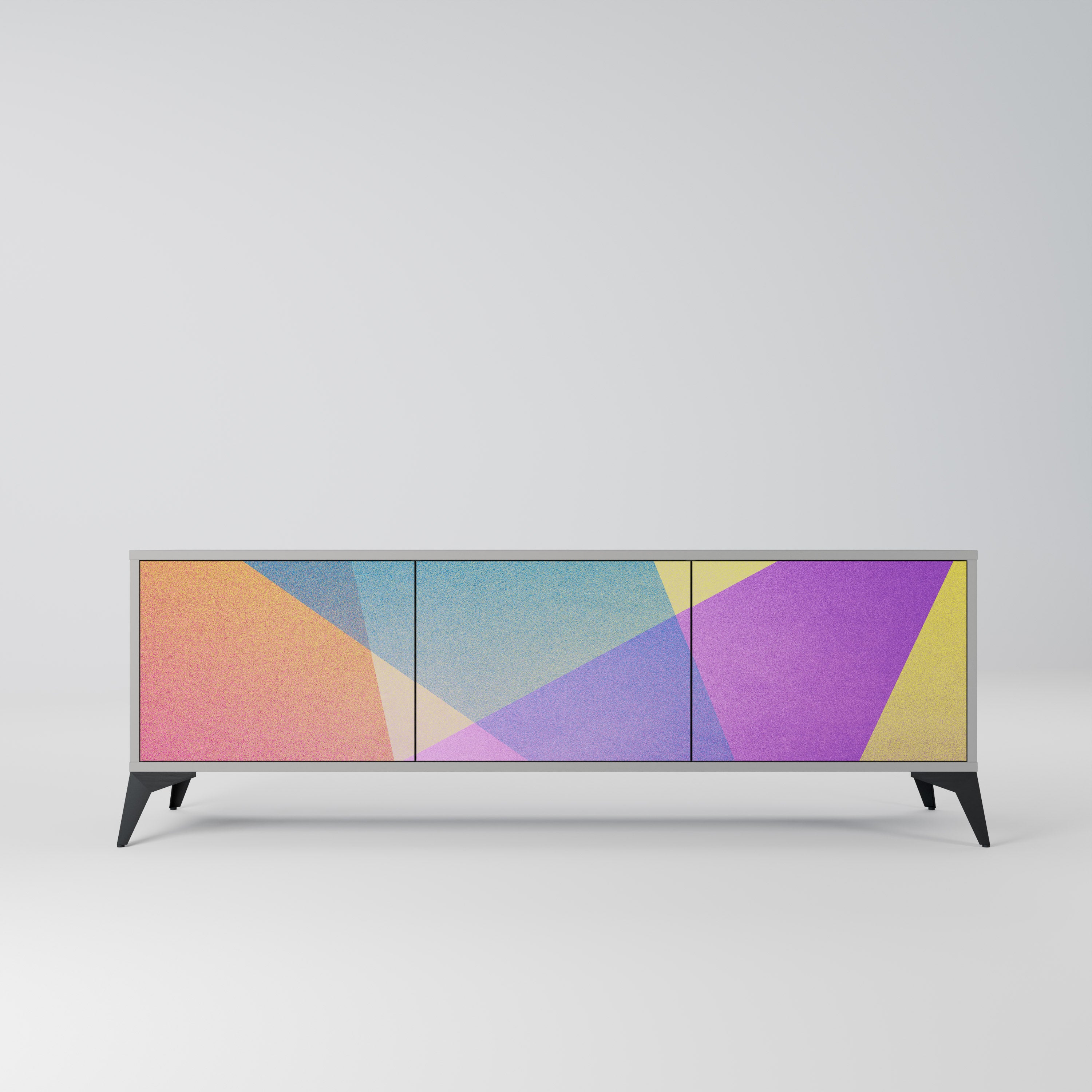 BRIGHT GEOMETRY Szafka RTV 3-drzwiowa korpus Szary