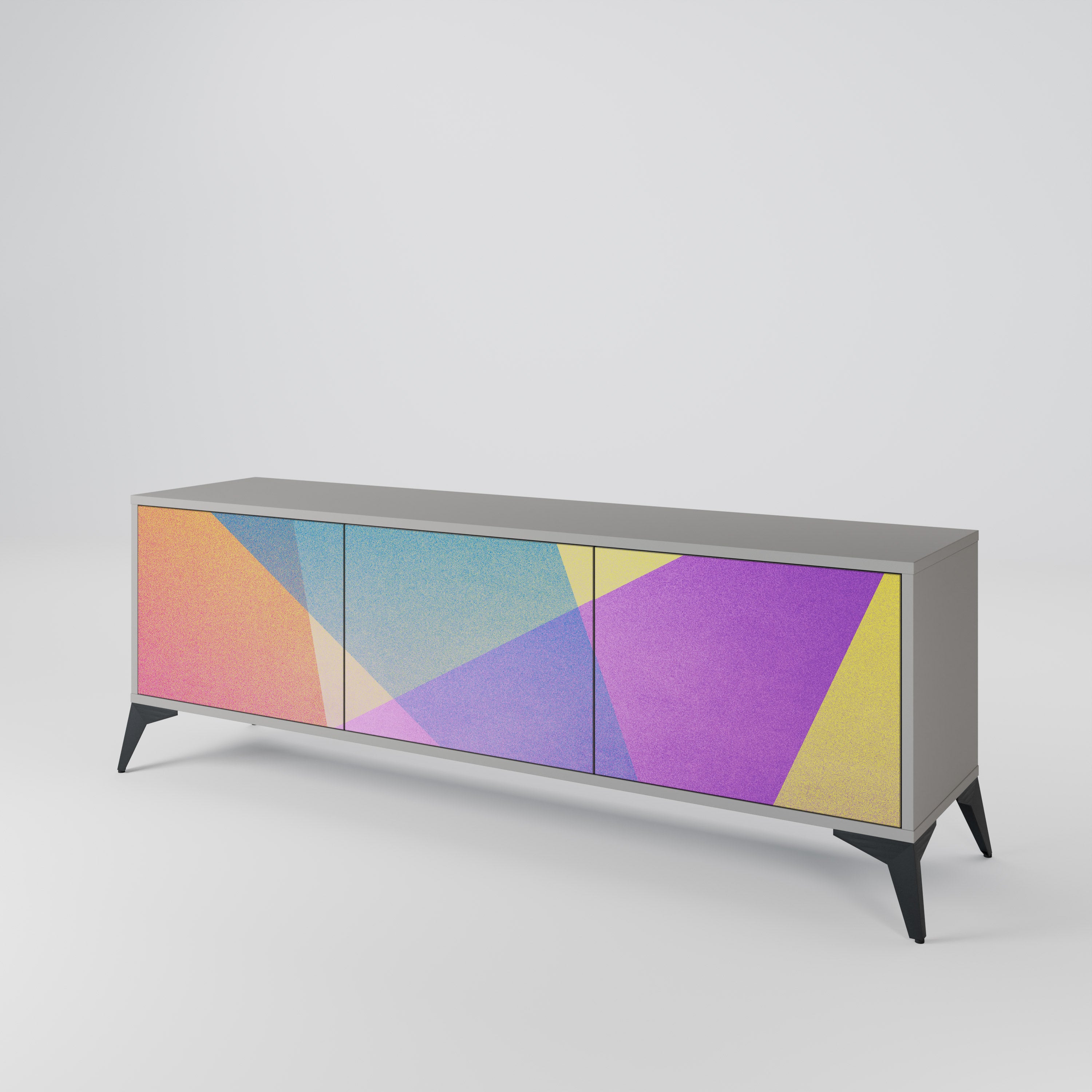 BRIGHT GEOMETRY Szafka RTV 3-drzwiowa korpus Szary