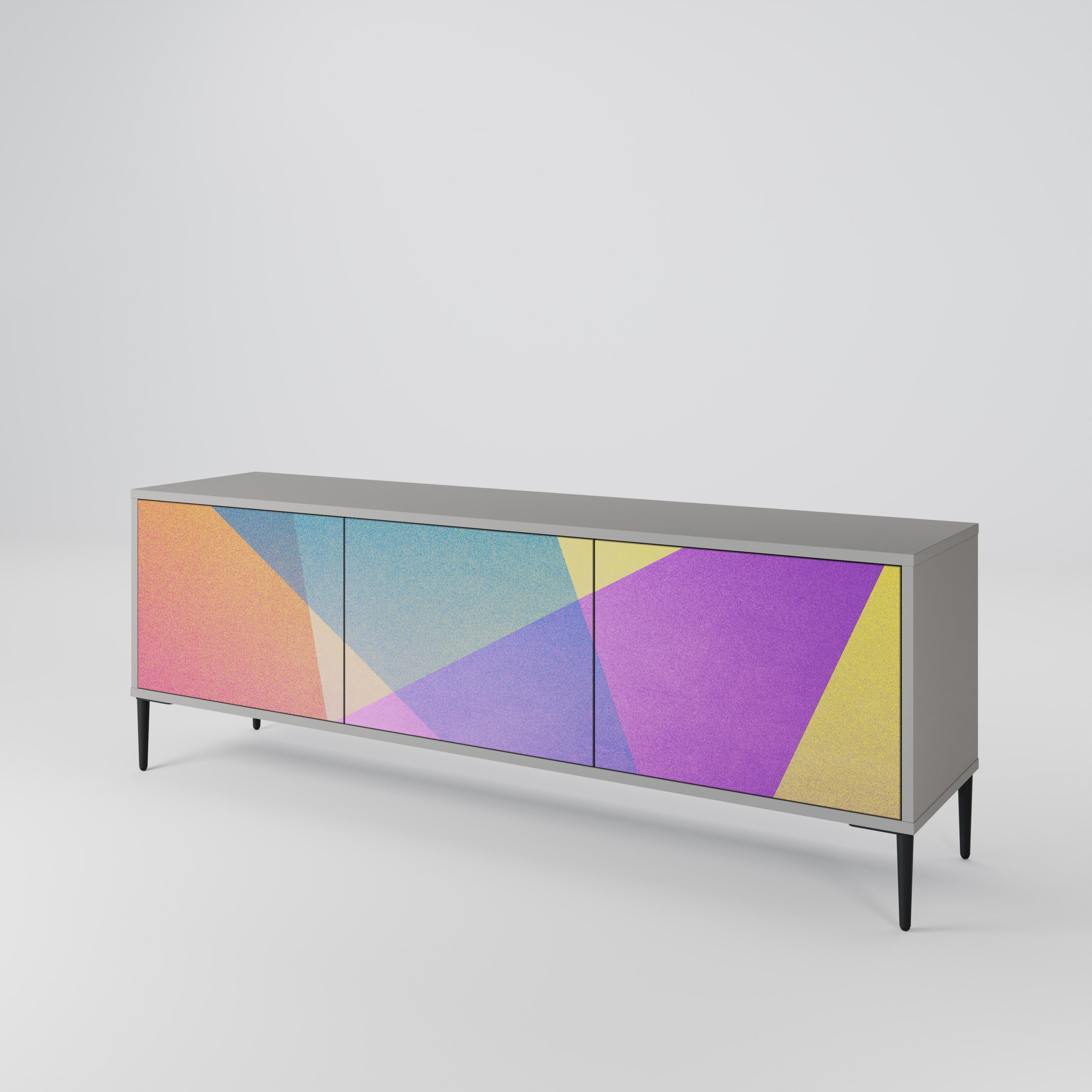 BRIGHT GEOMETRY Szafka RTV 3-drzwiowa korpus Szary