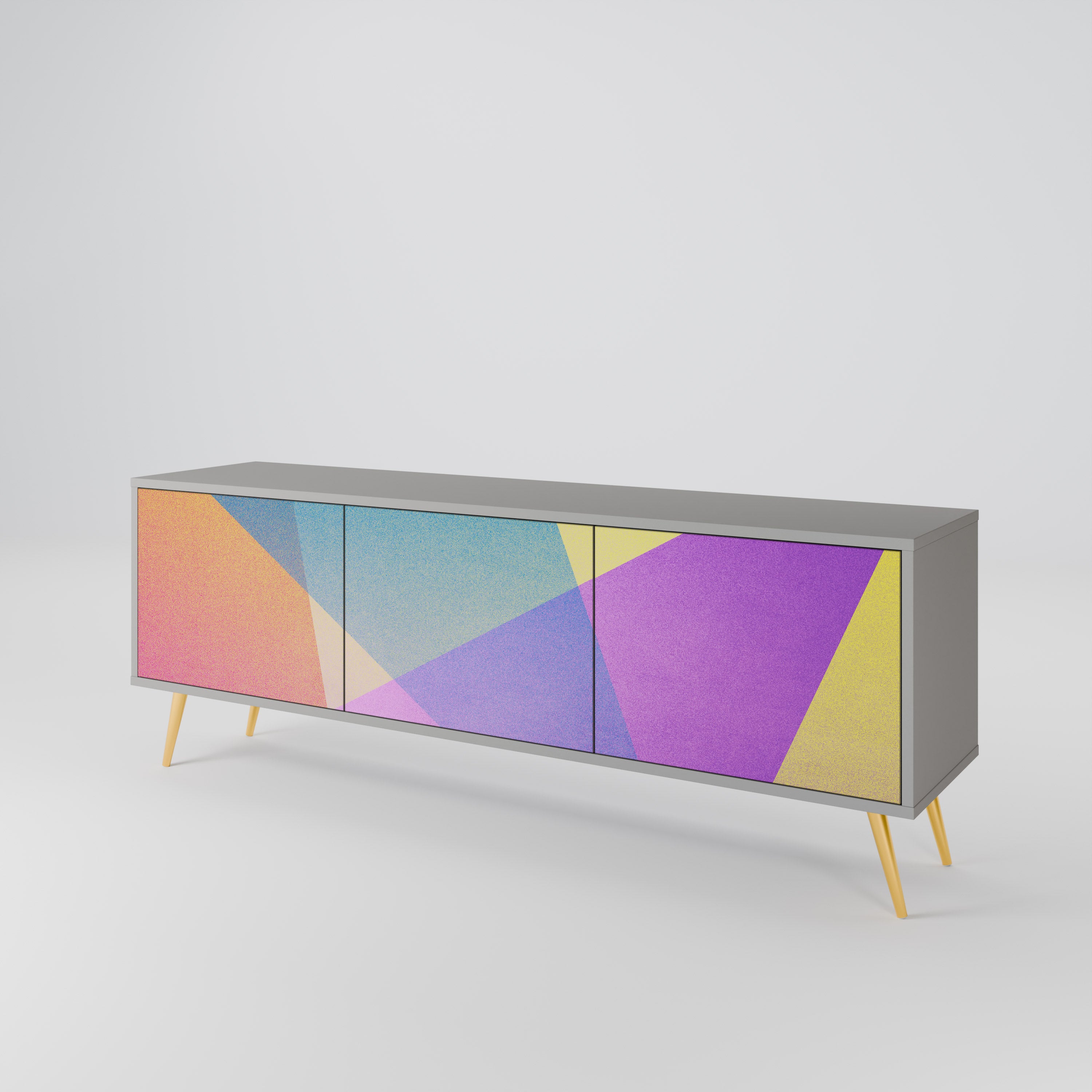 BRIGHT GEOMETRY Szafka RTV 3-drzwiowa korpus Szary