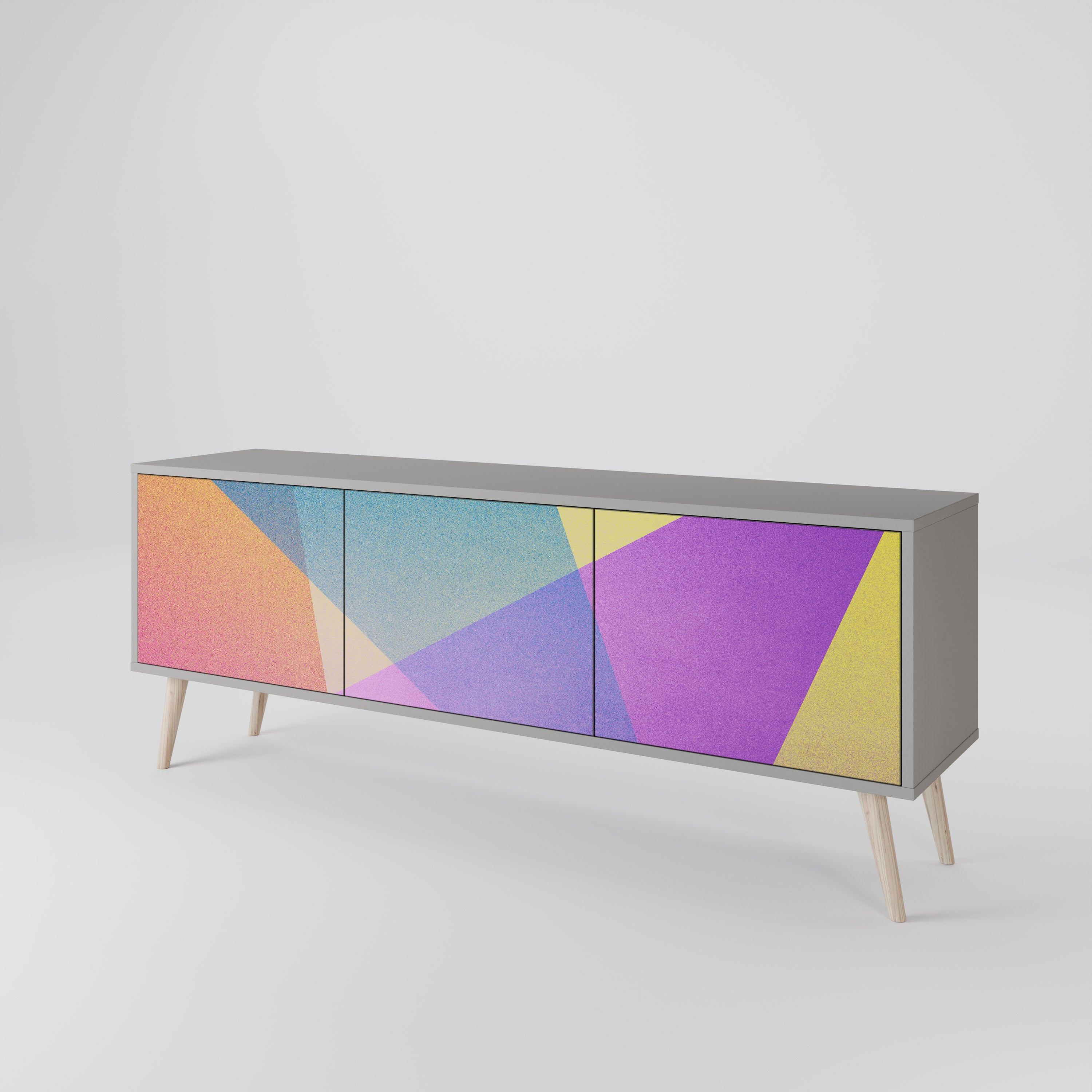 BRIGHT GEOMETRY Szafka RTV 3-drzwiowa korpus Szary
