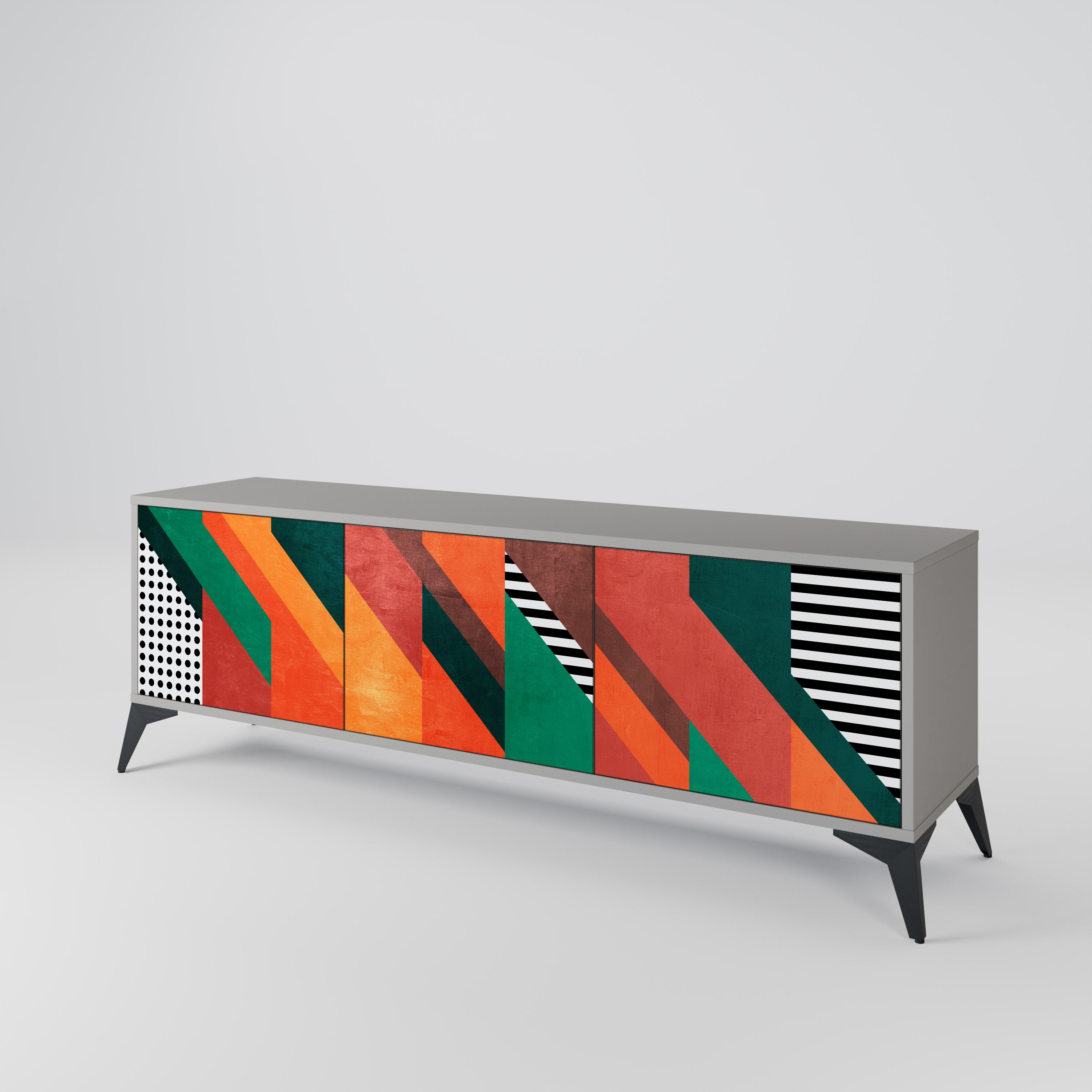 MAKESHIFT ARTISTRY Szafka RTV 3-drzwiowa korpus Szary