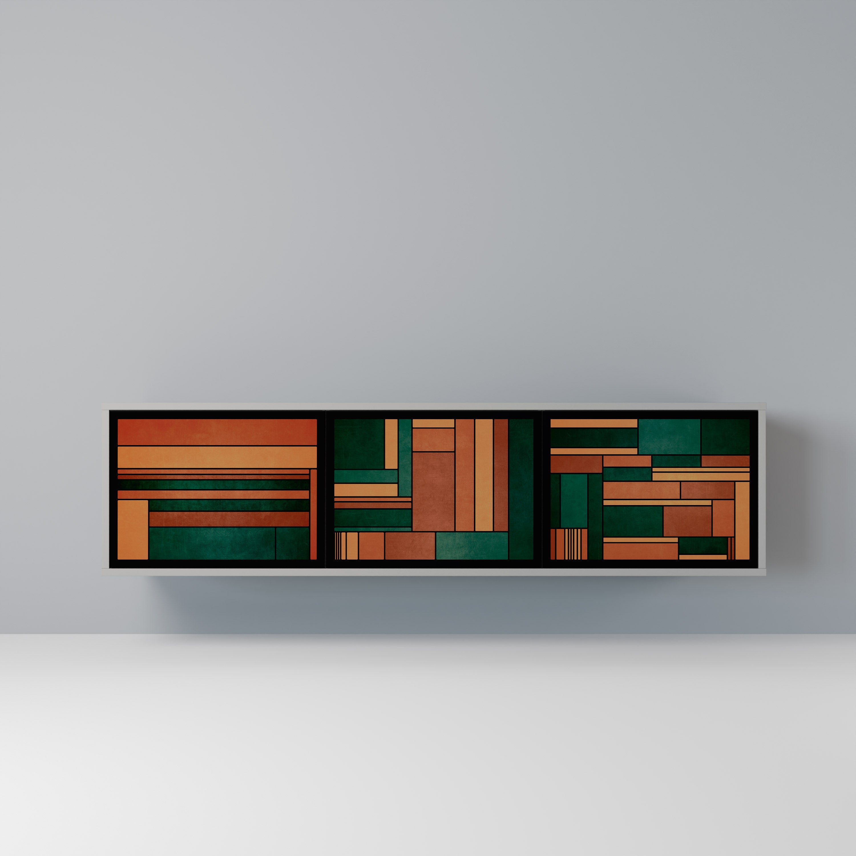 EARTHY FIGURES Szafka RTV 3-drzwiowa korpus Szary