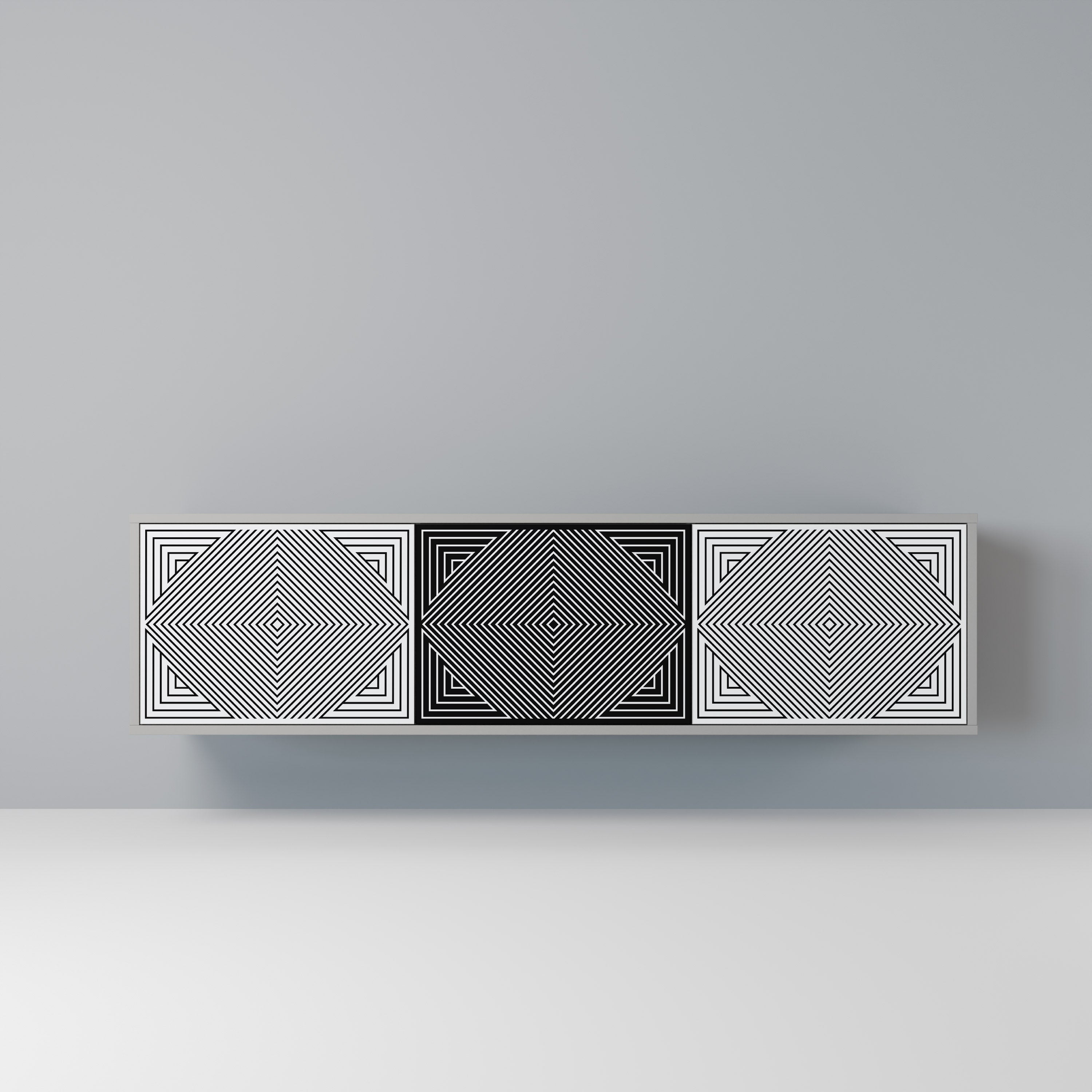 POLYGON ILLUSION Szafka RTV 3-drzwiowa korpus Szary