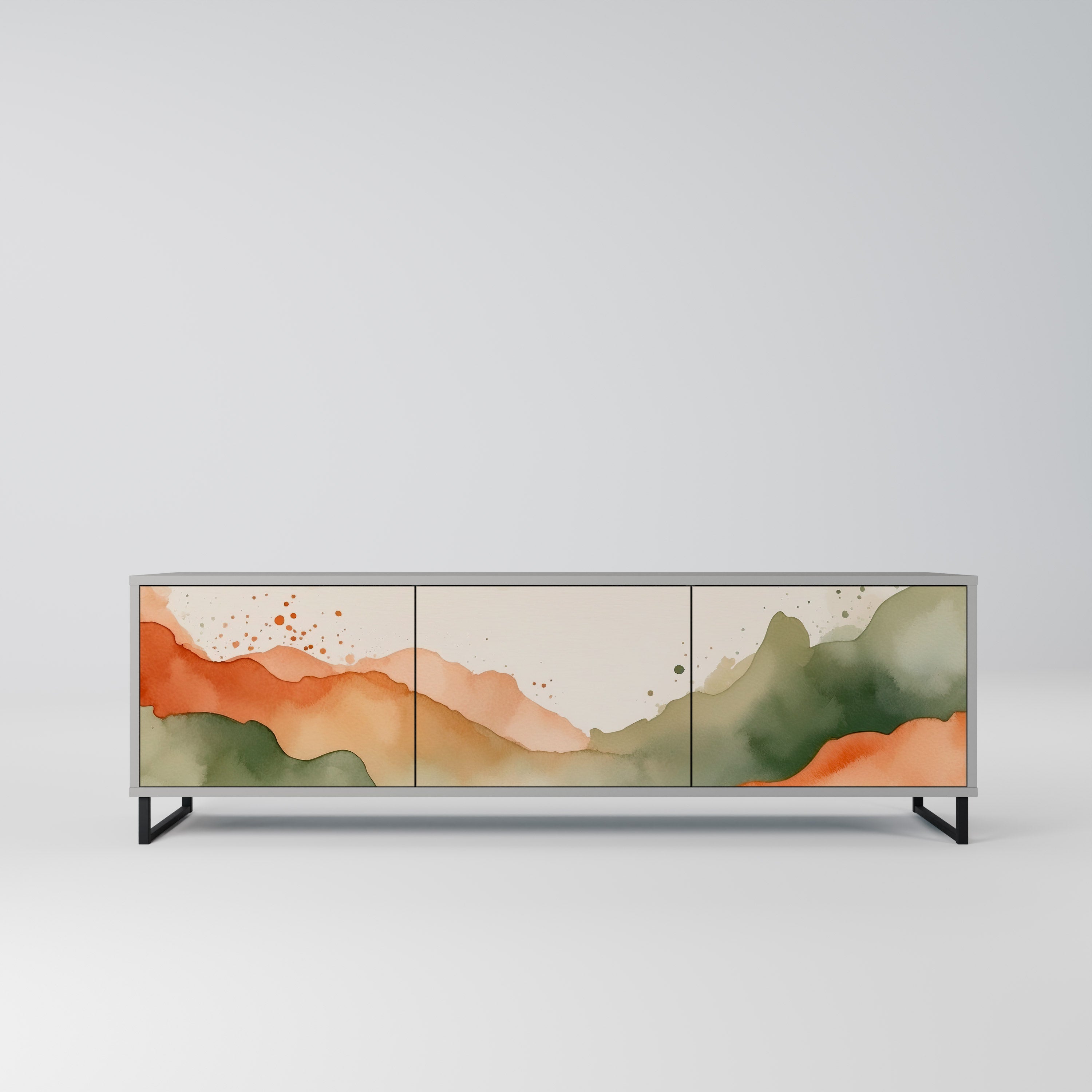 WATERCOLOUR PEAKS Szafka RTV 3-drzwiowa korpus Szary