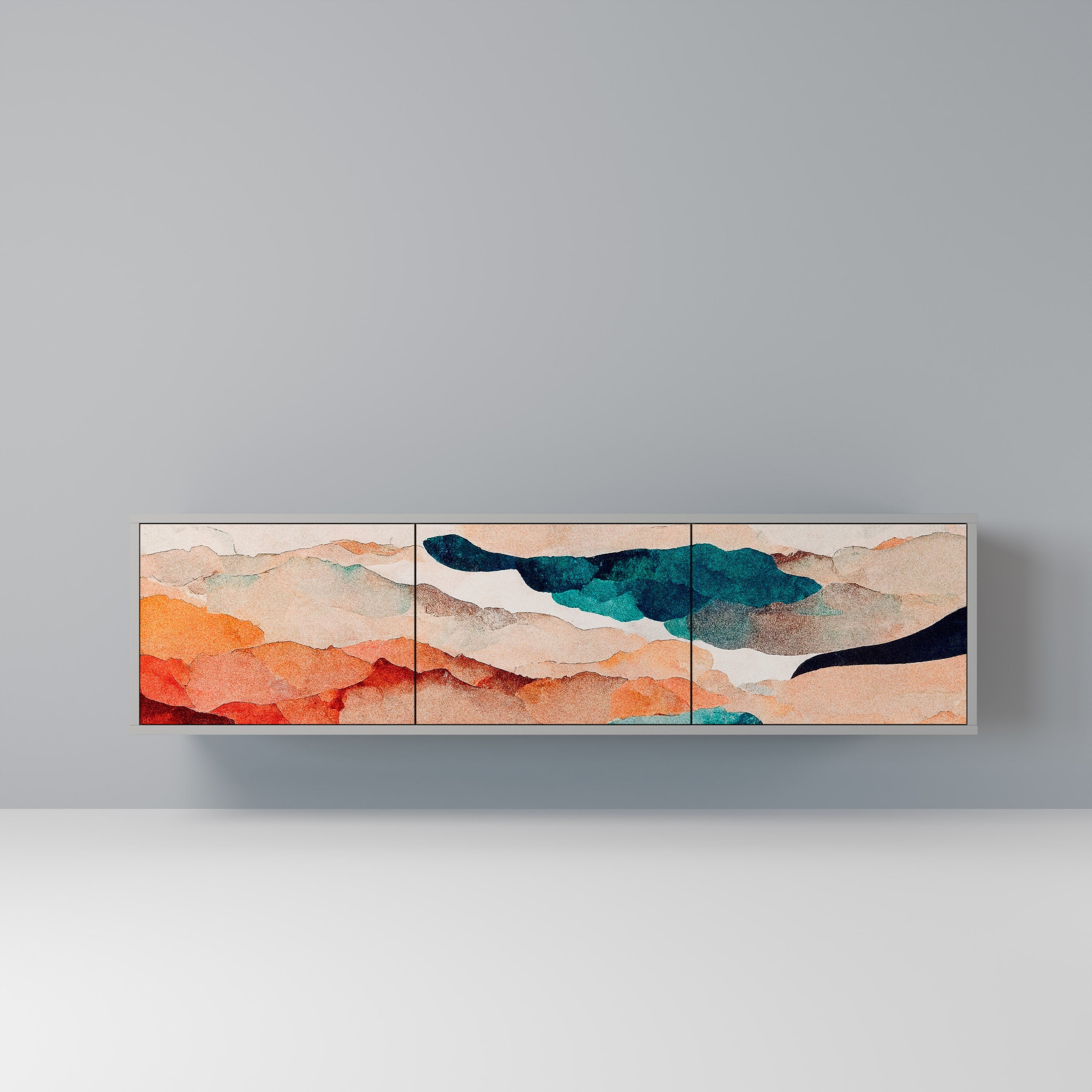 ABSTRACT LANDSCAPE Szafka RTV 3-drzwiowa korpus Szary