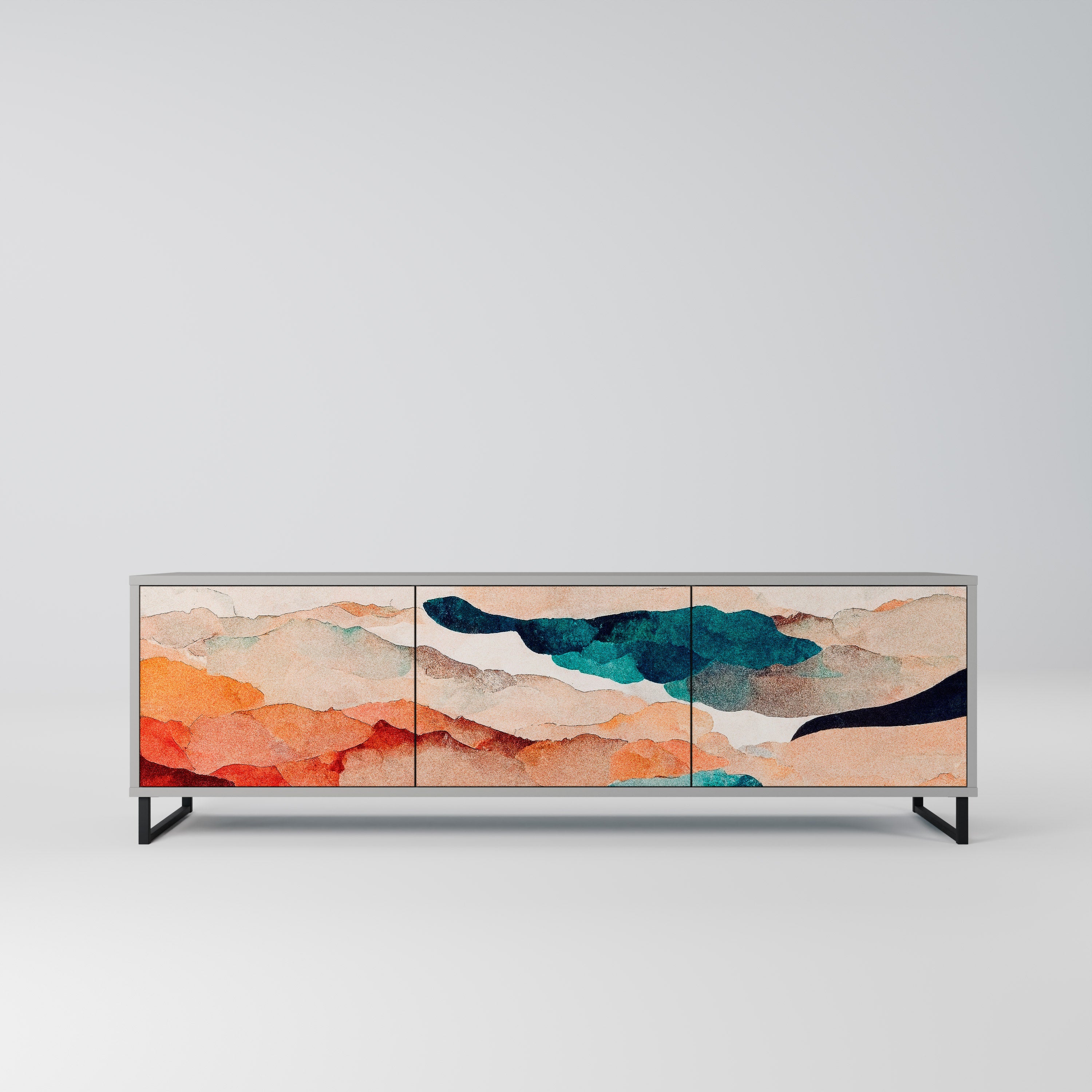 ABSTRACT LANDSCAPE Szafka RTV 3-drzwiowa korpus Szary
