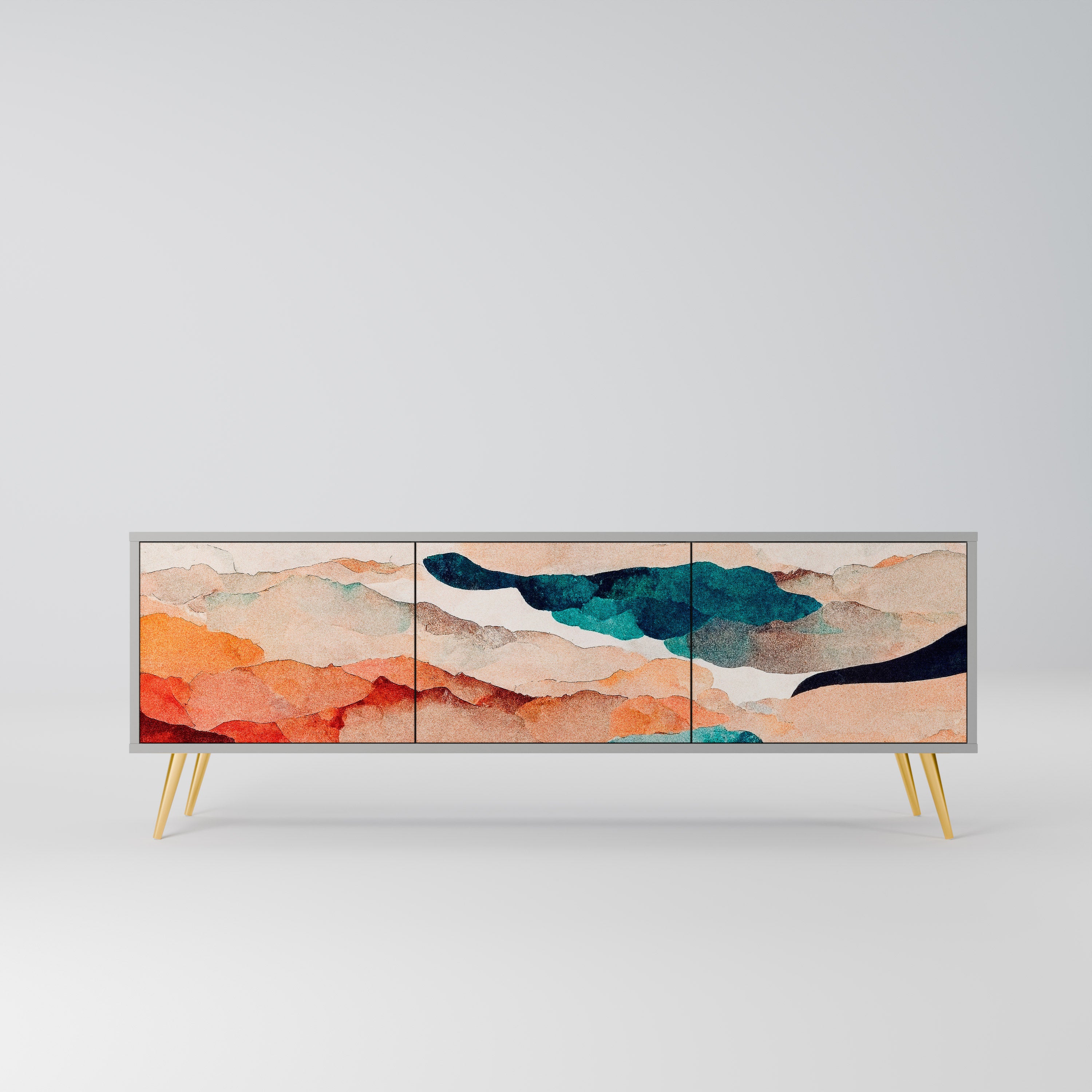 ABSTRACT LANDSCAPE Szafka RTV 3-drzwiowa korpus Szary