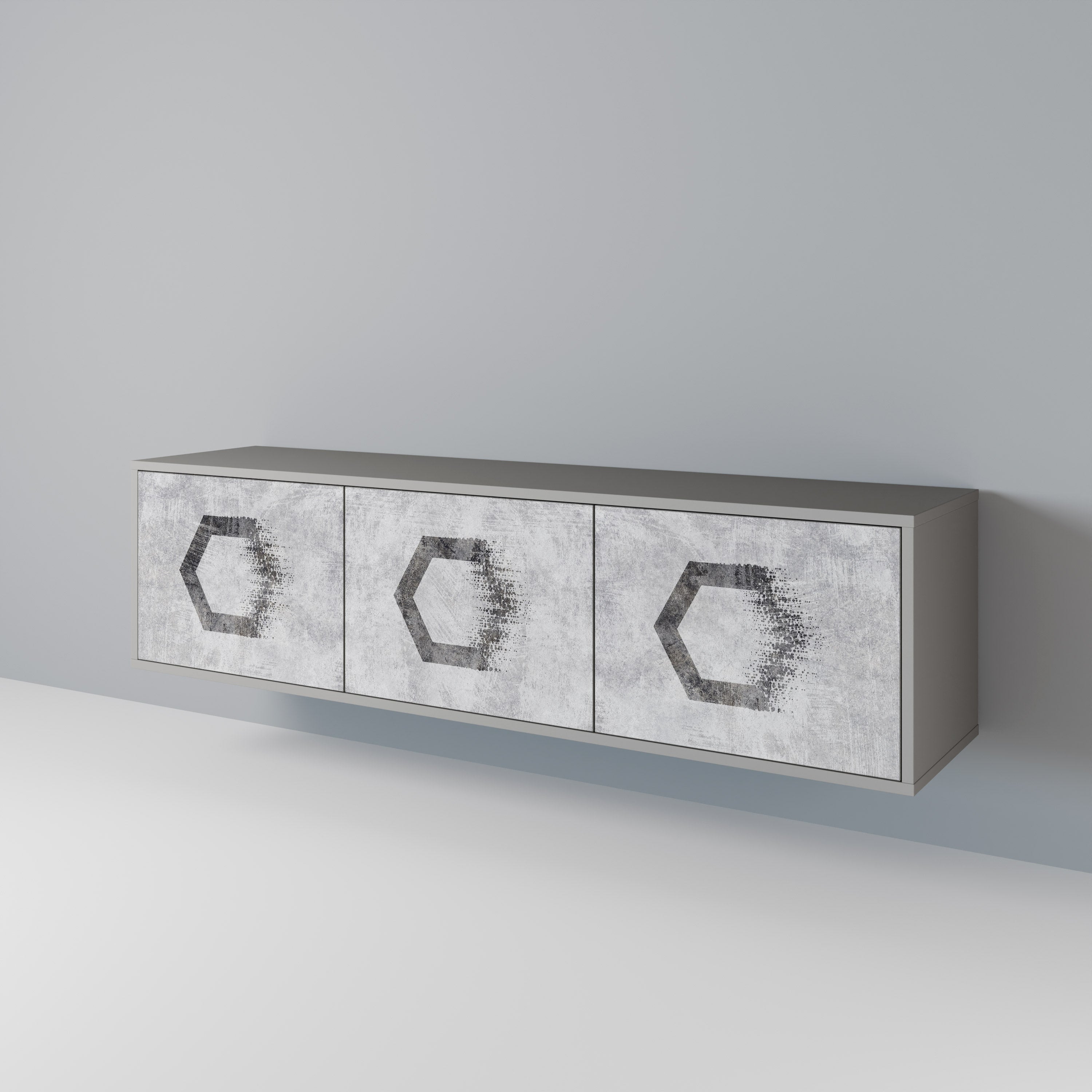 HEXAGONAL FIGURES Szafka RTV 3-drzwiowa korpus Szary