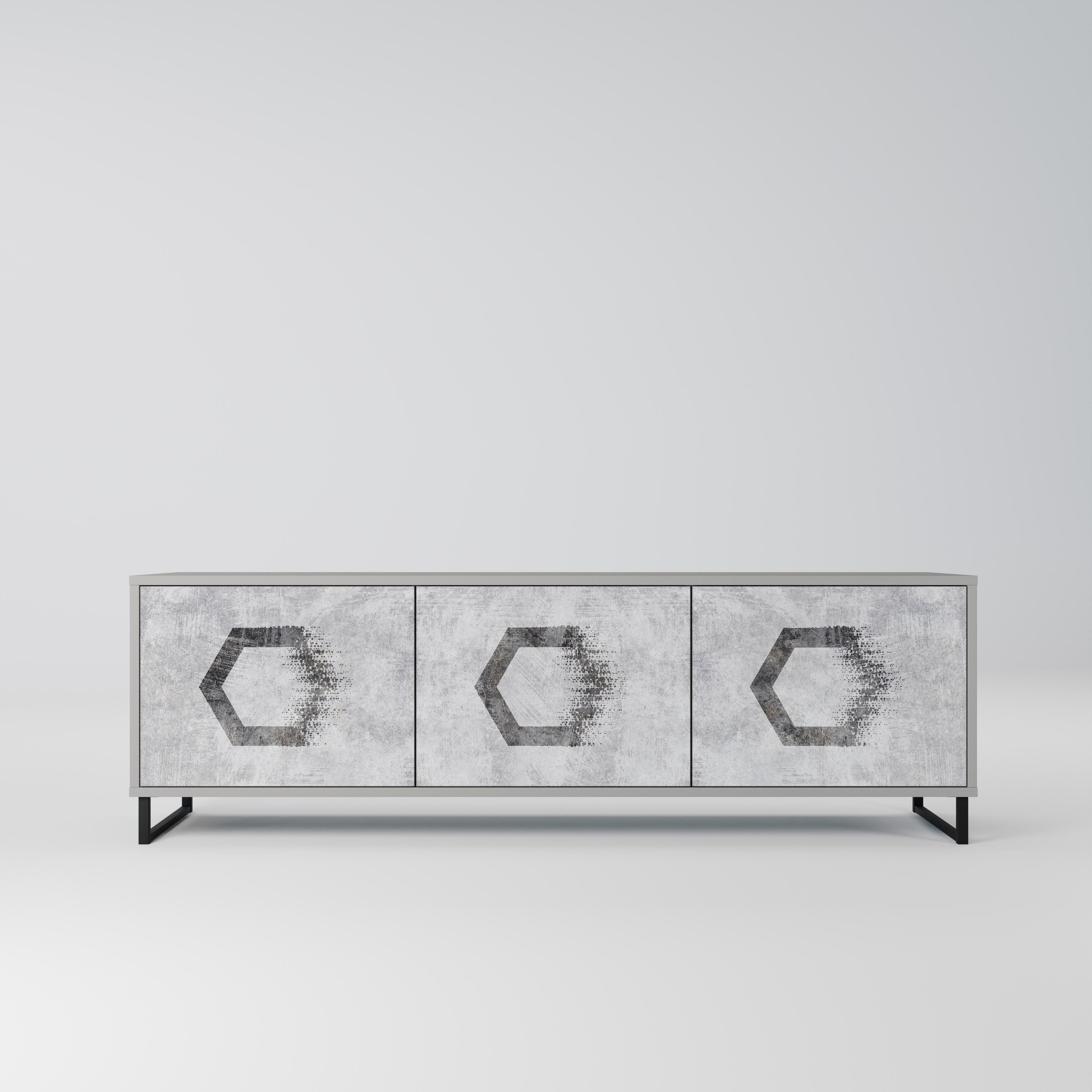 HEXAGONAL FIGURES Szafka RTV 3-drzwiowa korpus Szary