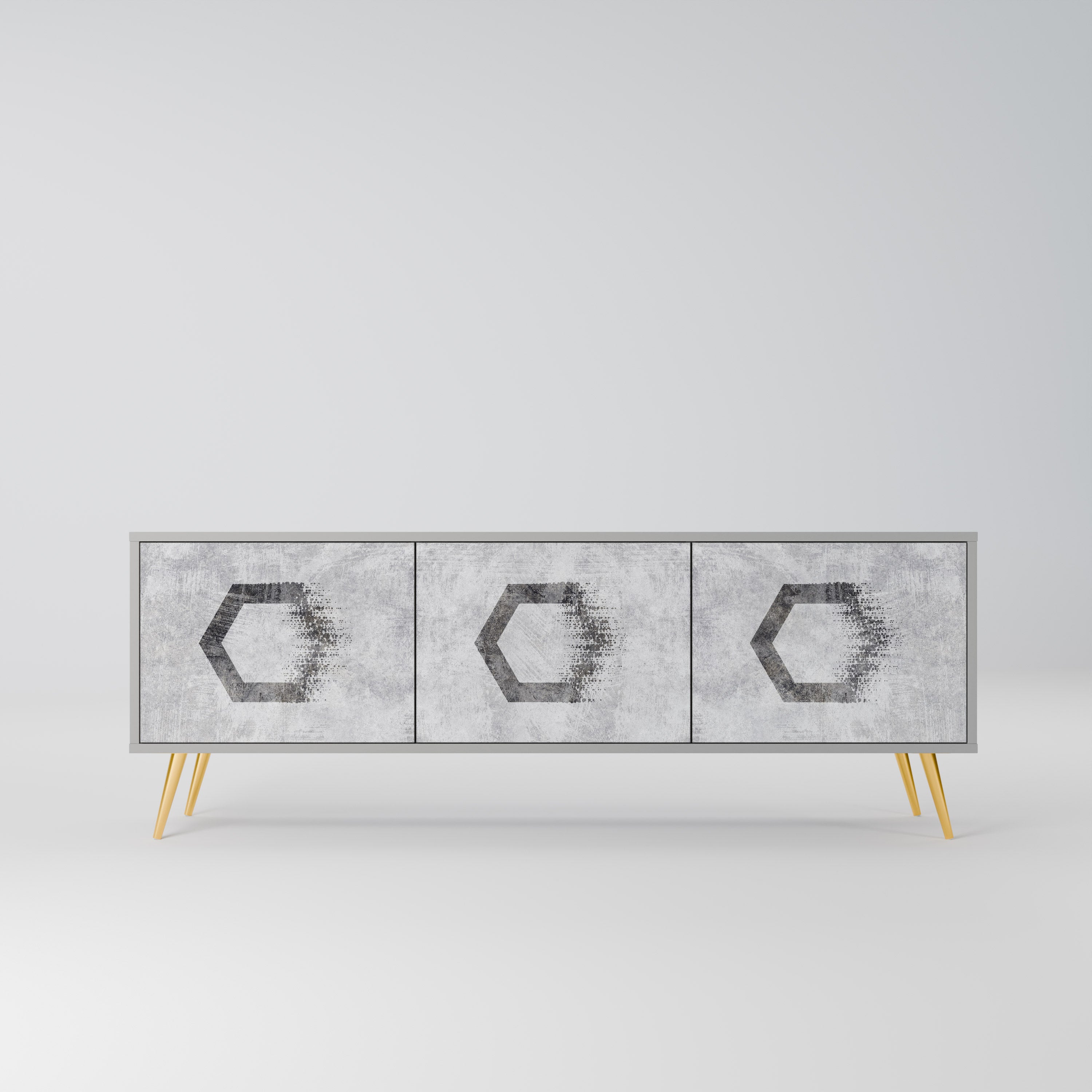 HEXAGONAL FIGURES Szafka RTV 3-drzwiowa korpus Szary